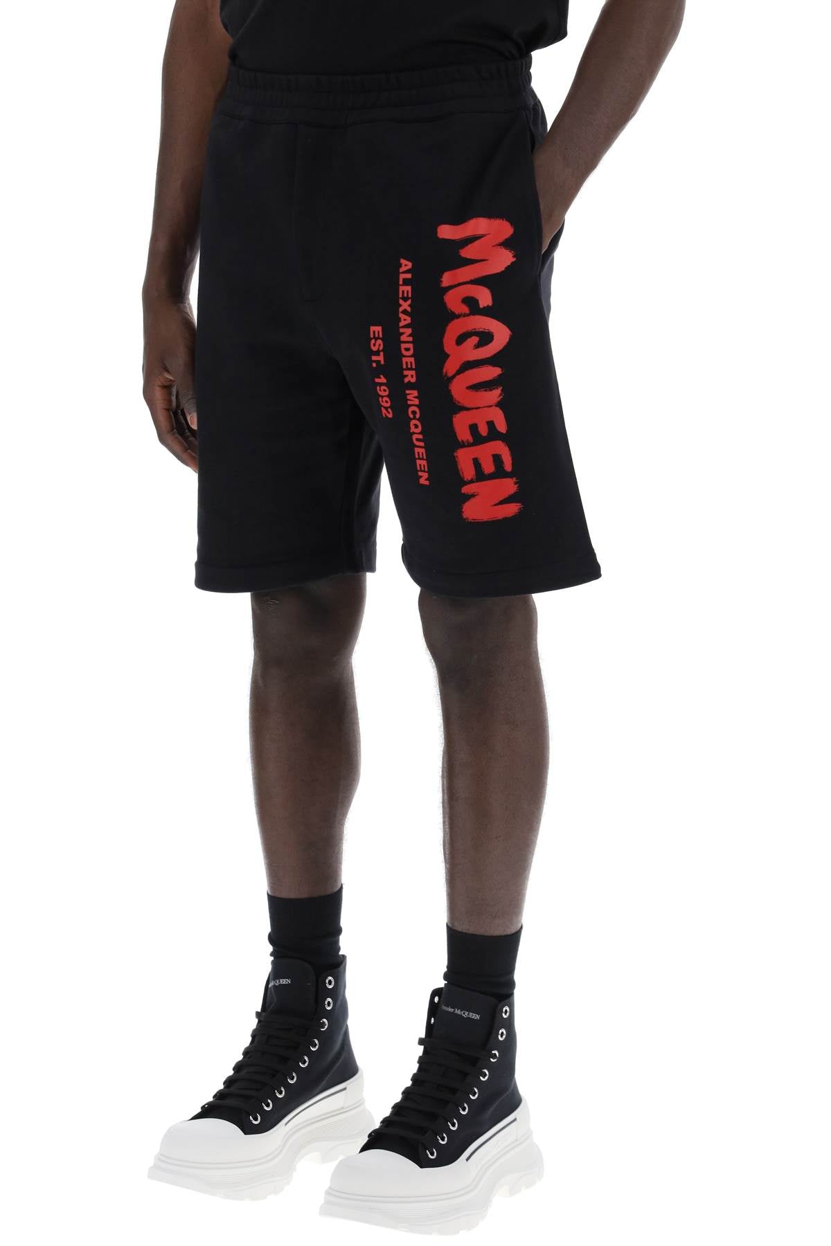 Alexander Mcqueen jersey graffiti sweatshorts image 3