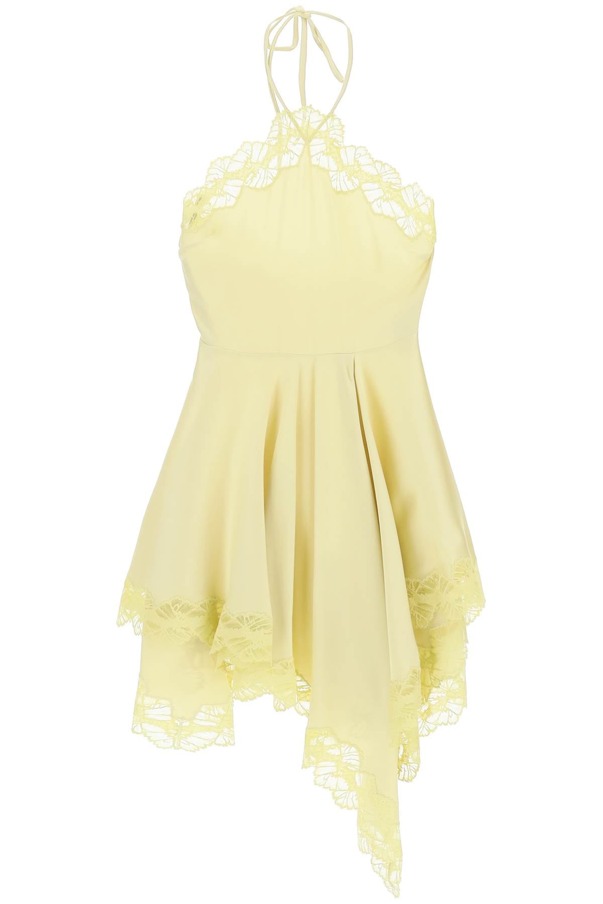 Stella McCartney Asymmetrical Satin Dress with Lace Detail image 0