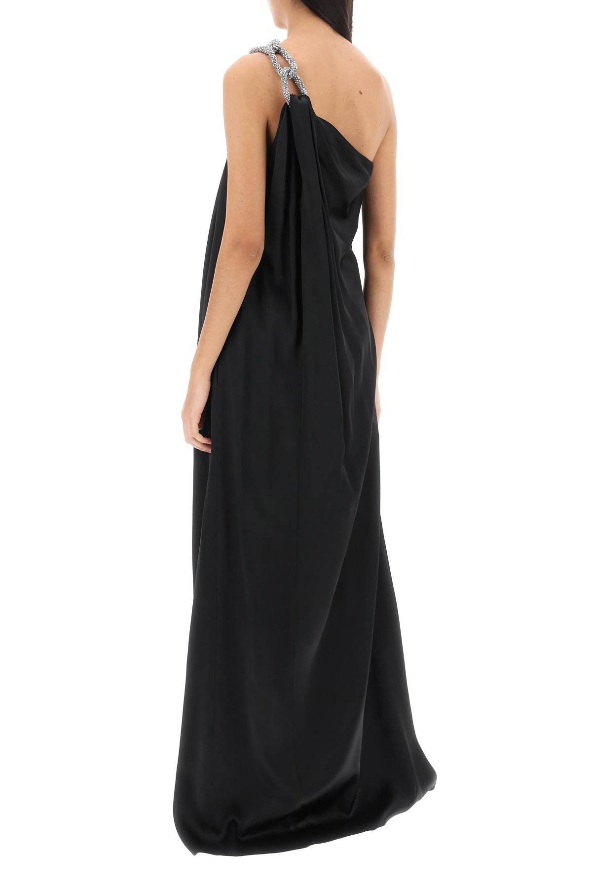 Stella McCartney Falabella Chain One-Shoulder Satin Dress image 2