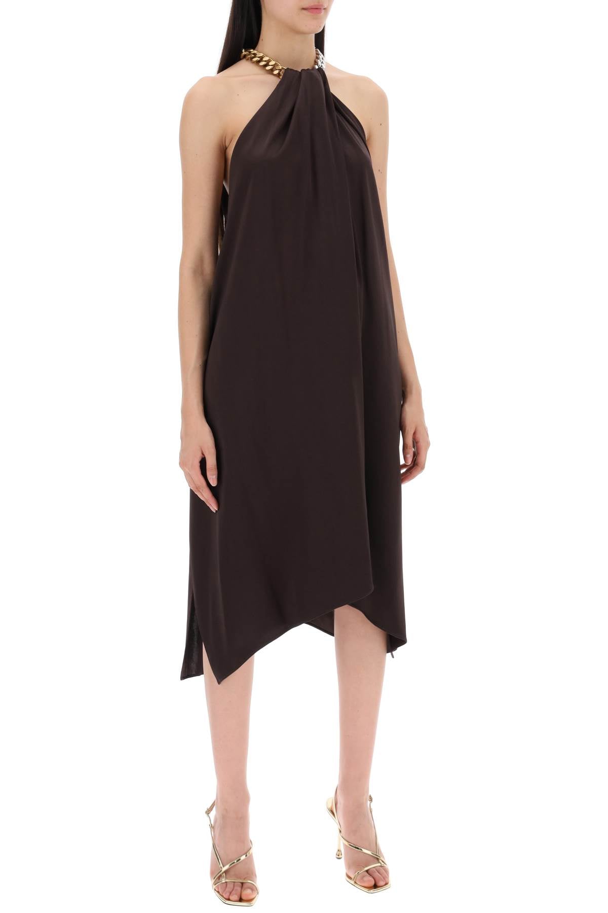 Stella McCartney Satin Midi Dress with Chain Detail image 1