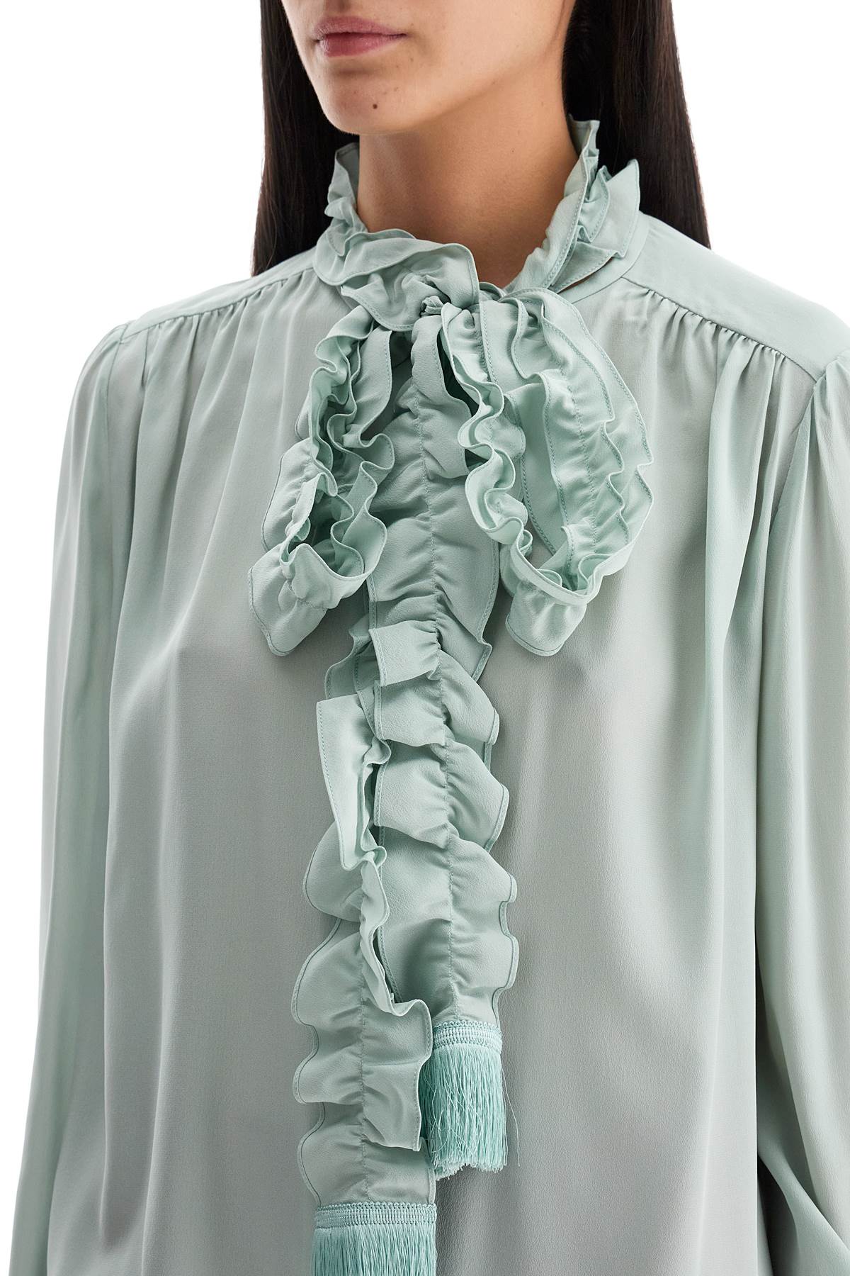 Valentino Garavani Silk Crêpe de Chine Blouse with Bow Detail image 3