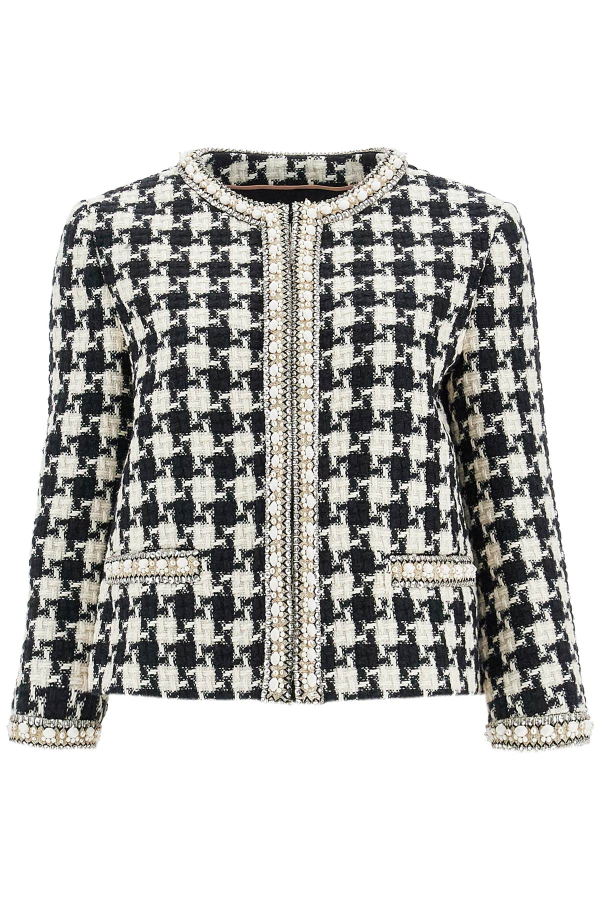 Valentino Garavani Embroidered Damier Tweed Jacket image 0