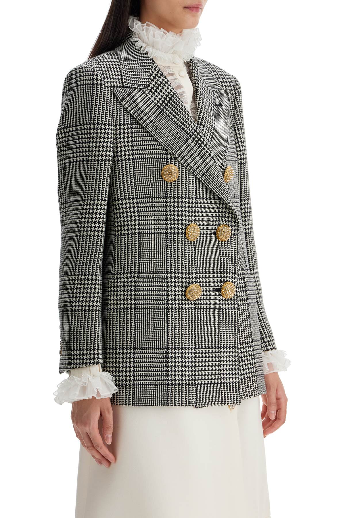 Valentino Garavani Women's Double-Breasted Pied de Poule Wool Blazer image 1