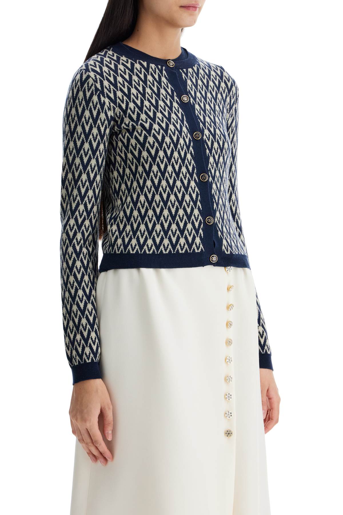 Valentino Garavani Ida Jacquard Wool Cardigan image 1