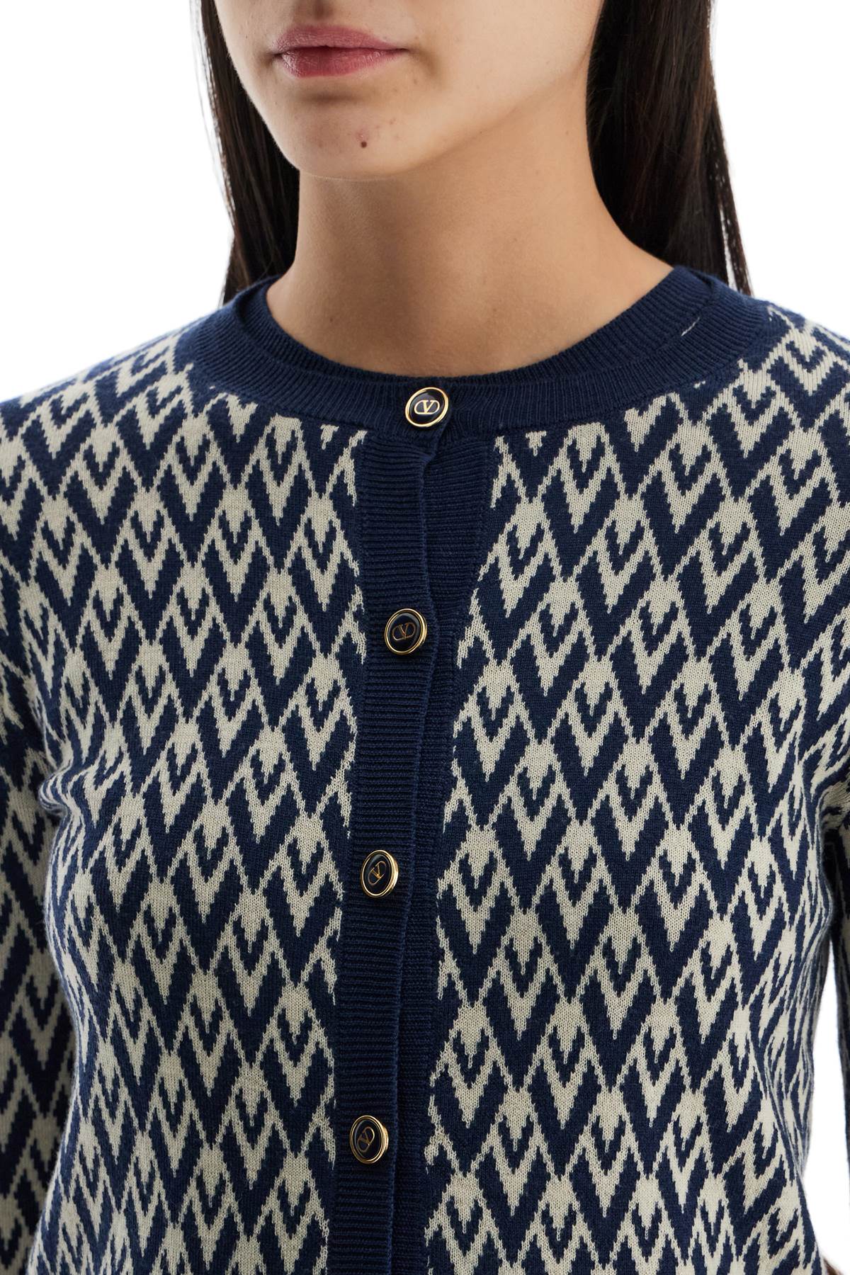 Valentino Garavani Ida Jacquard Wool Cardigan image 3