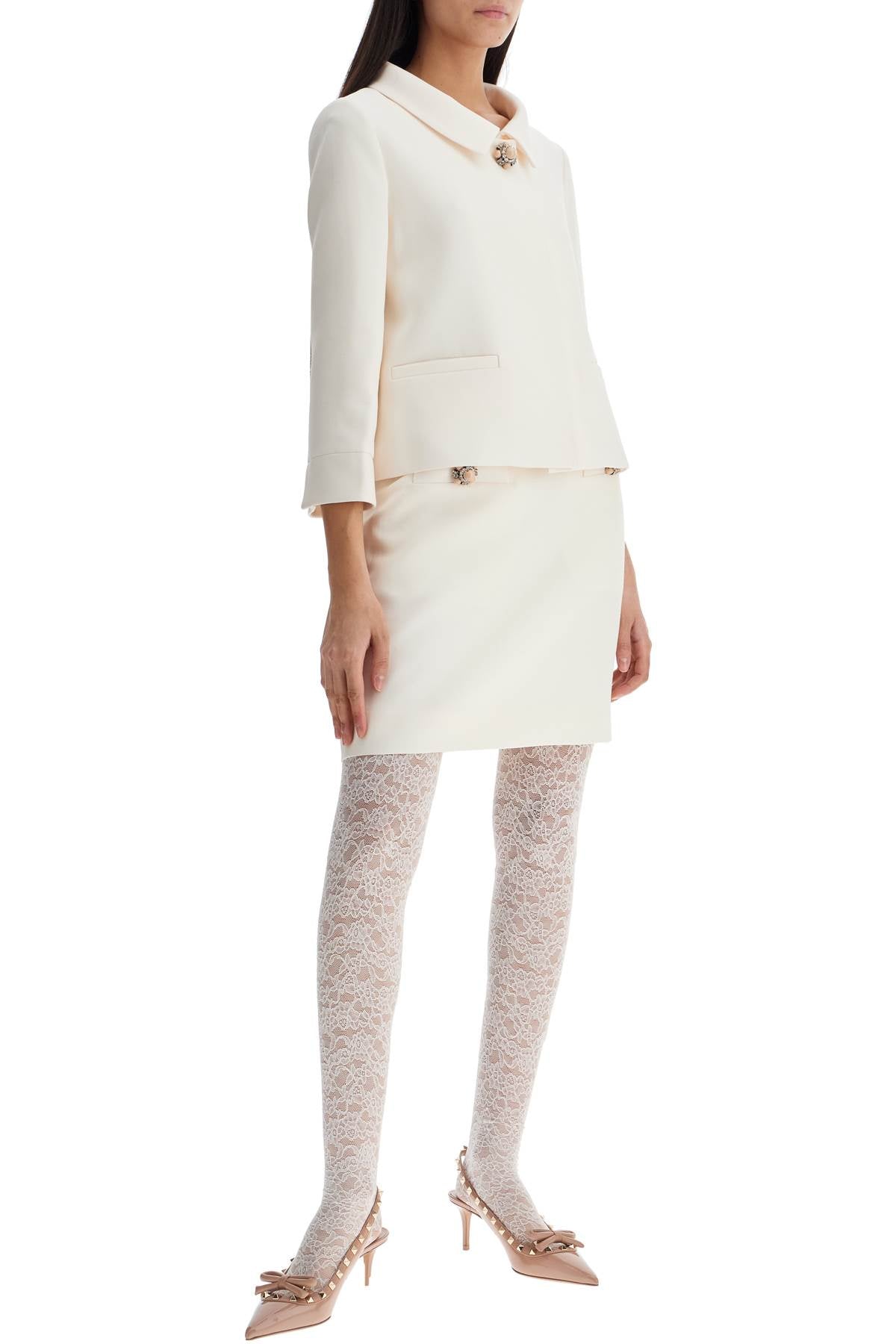 Valentino Garavani Stretch Lace Tights with Chez Valentino Jacquard Waistband image 1