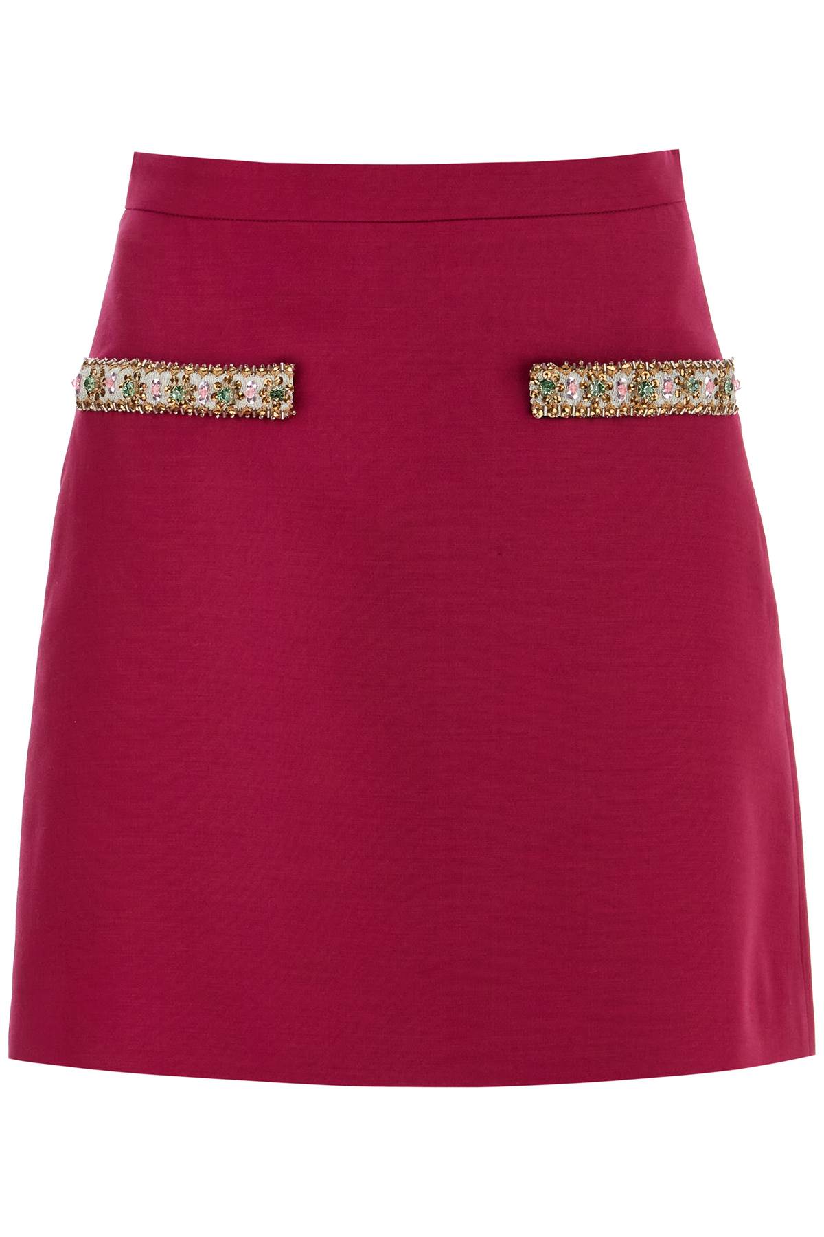 Valentino Garavani Embroidered Crepe Couture Mini Skirt image 0