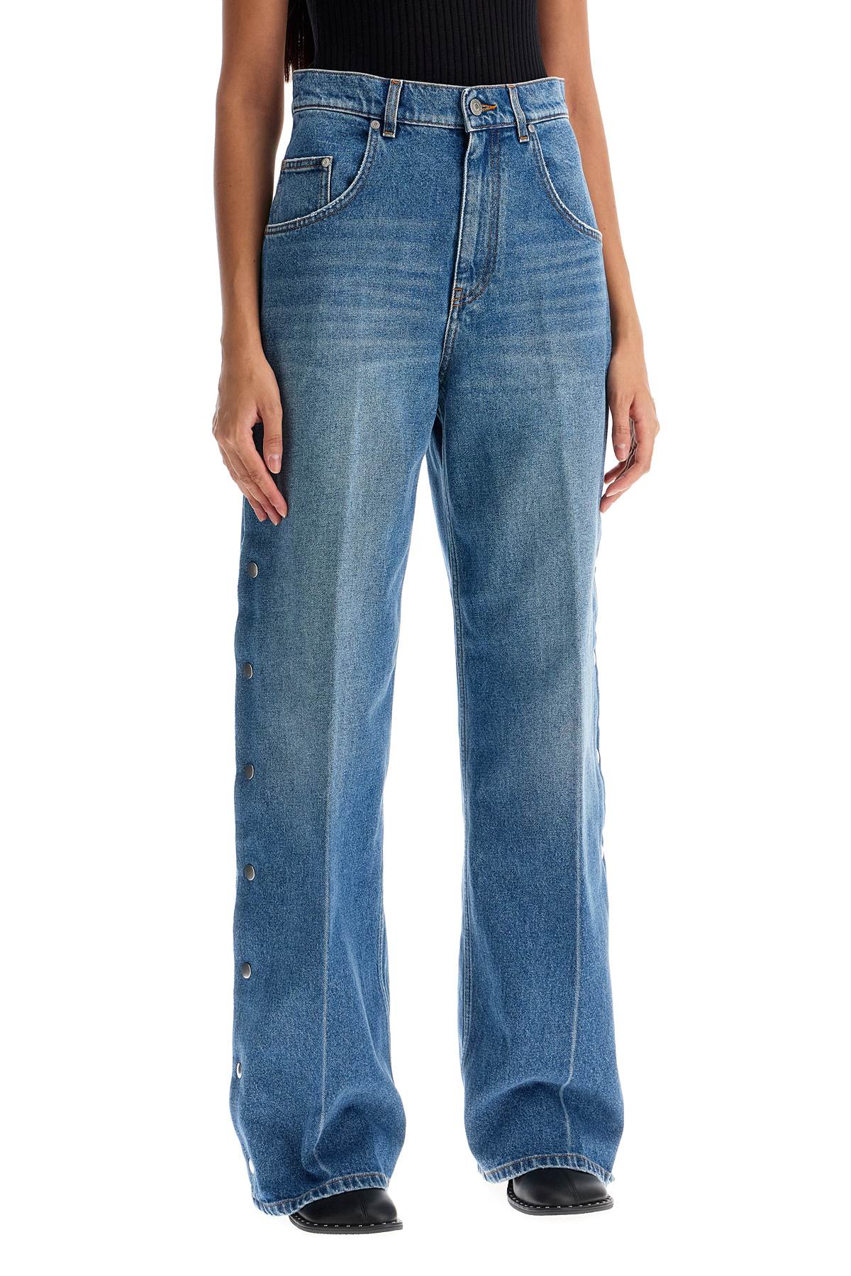 Stella McCartney Distressed Bootcut Jeans with Side Slits image 1