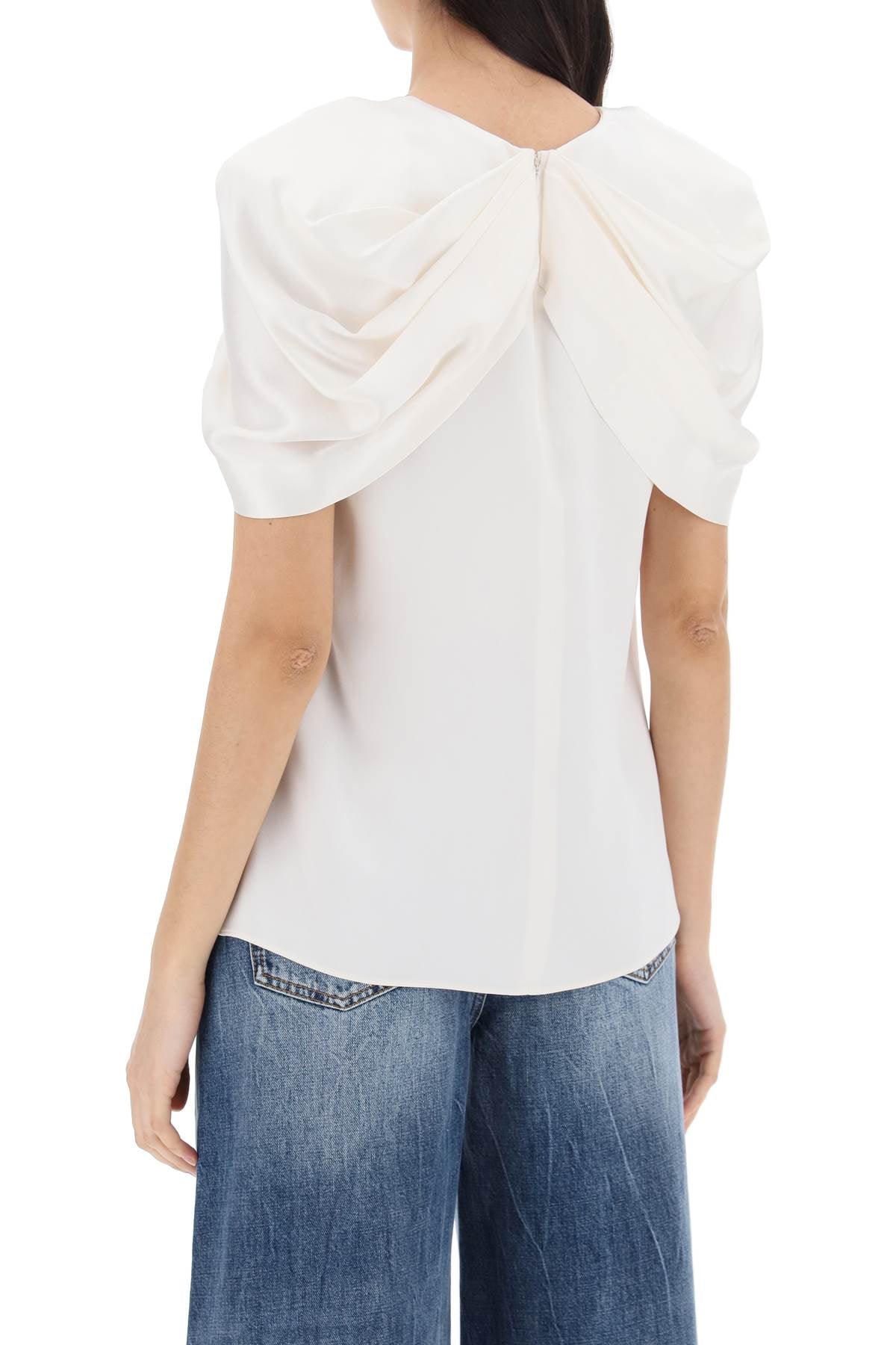 Stella McCartney Sustainable Satin Blouse with Petal Sleeves image 2