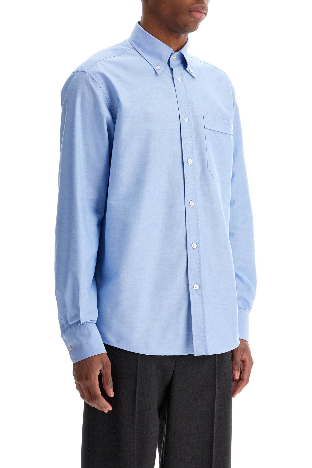 Valentino Garavani Men's Regular Fit Cotton Oxford Shirt with VLogo Embroidery image 1