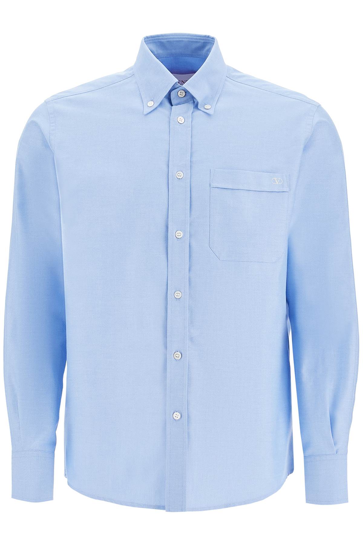 Valentino Garavani Men's Regular Fit Cotton Oxford Shirt with VLogo Embroidery image 0