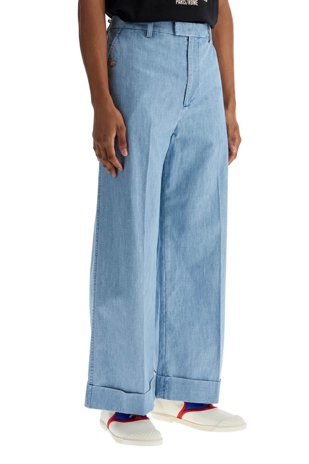 Valentino Garavani wide cropped fit denim pants image 1