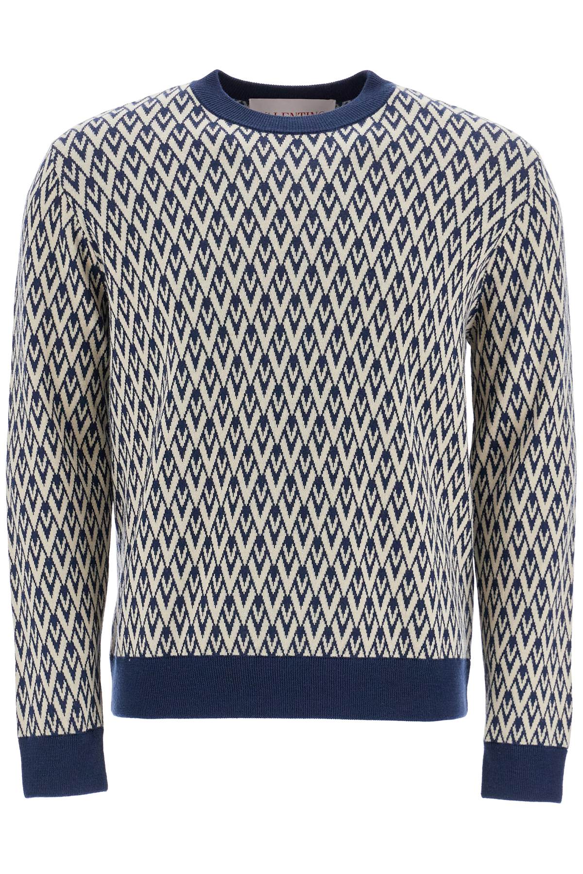 Valentino Garavani Women's All-Around V-Neck Jacquard Wool Pullover image 0