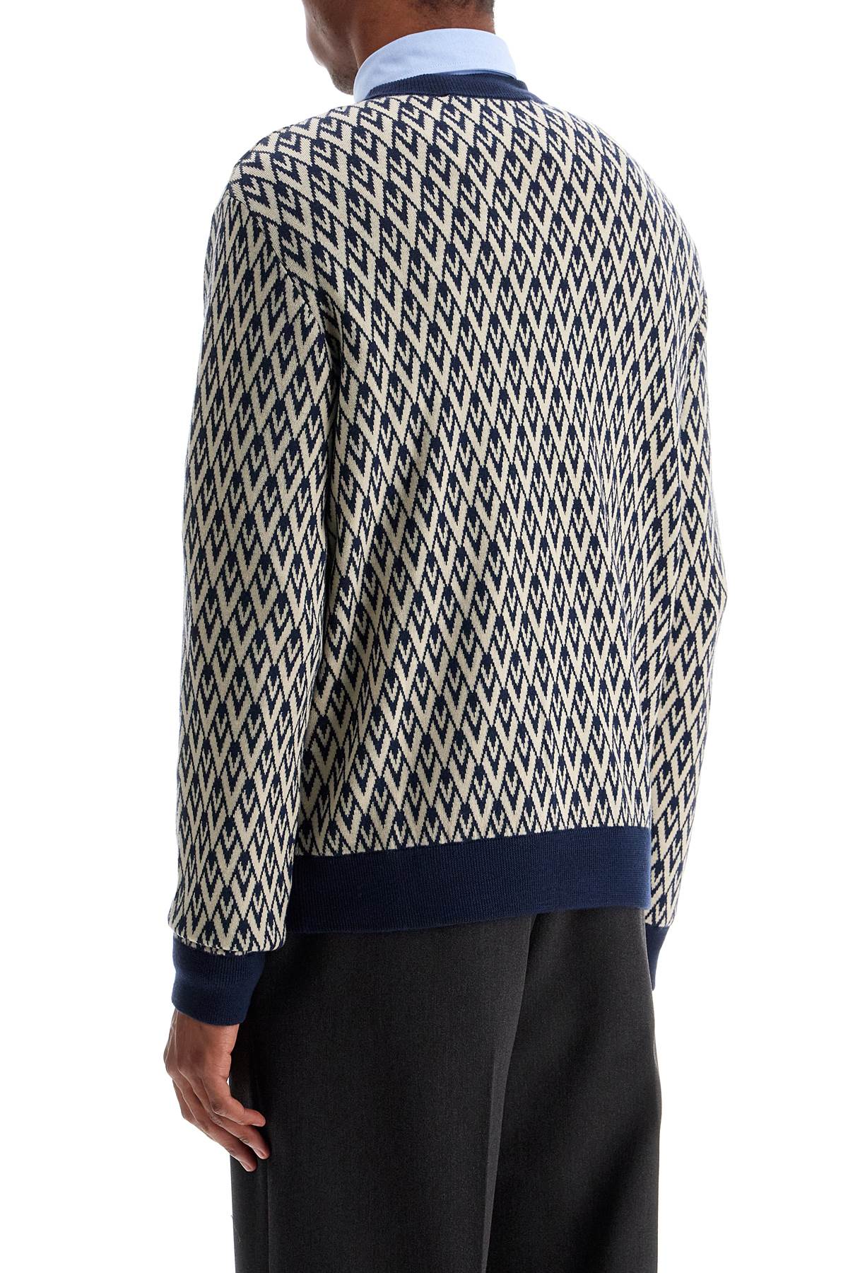 Valentino Garavani Women's All-Around V-Neck Jacquard Wool Pullover image 2