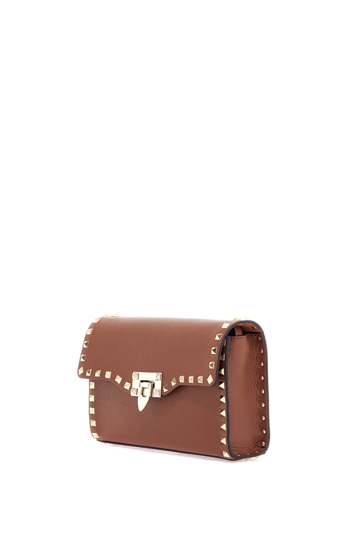 Valentino Garavani small brown leather shoulder bag with studs image 2