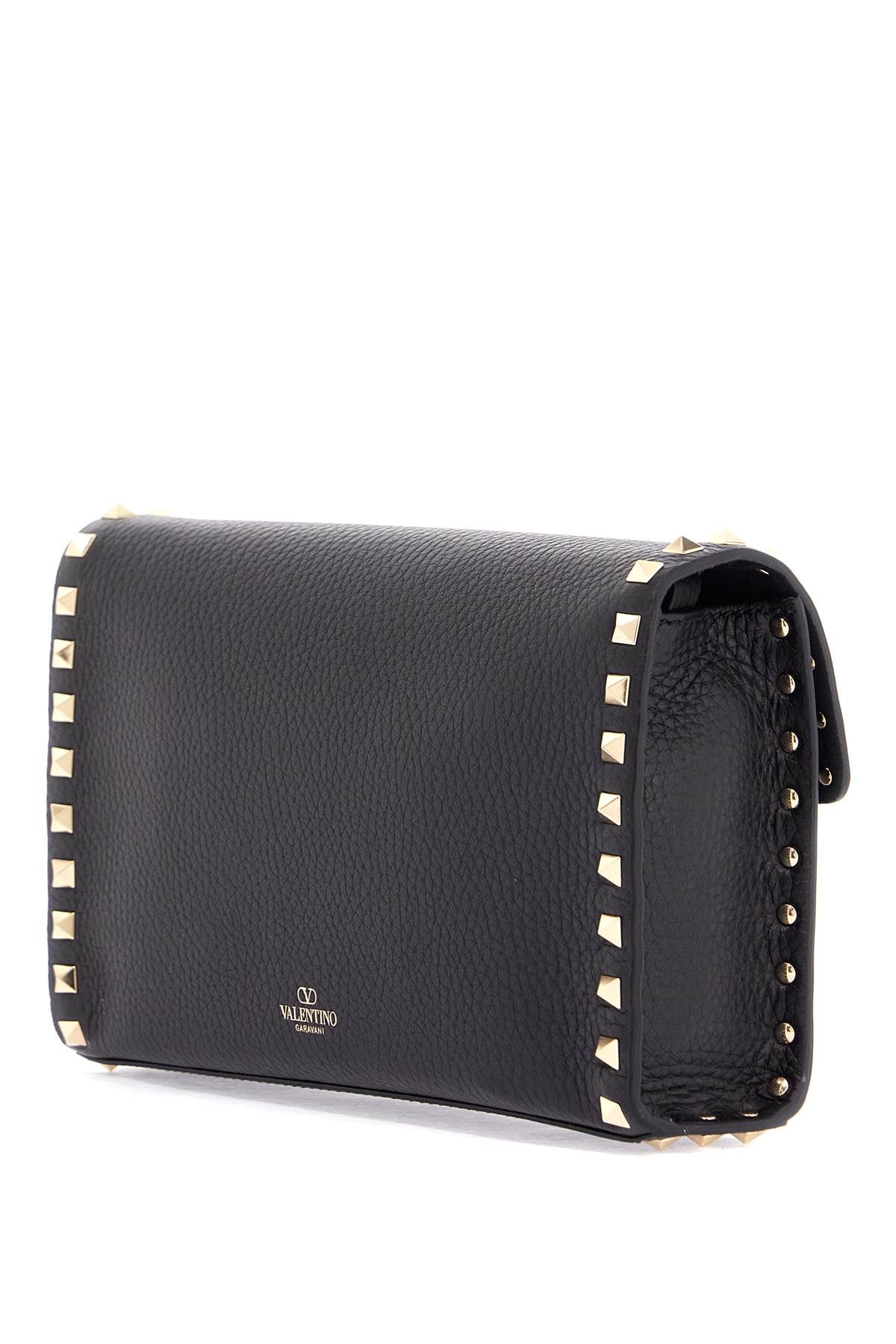 Valentino Garavani small black leather shoulder bag with golden studs image 1