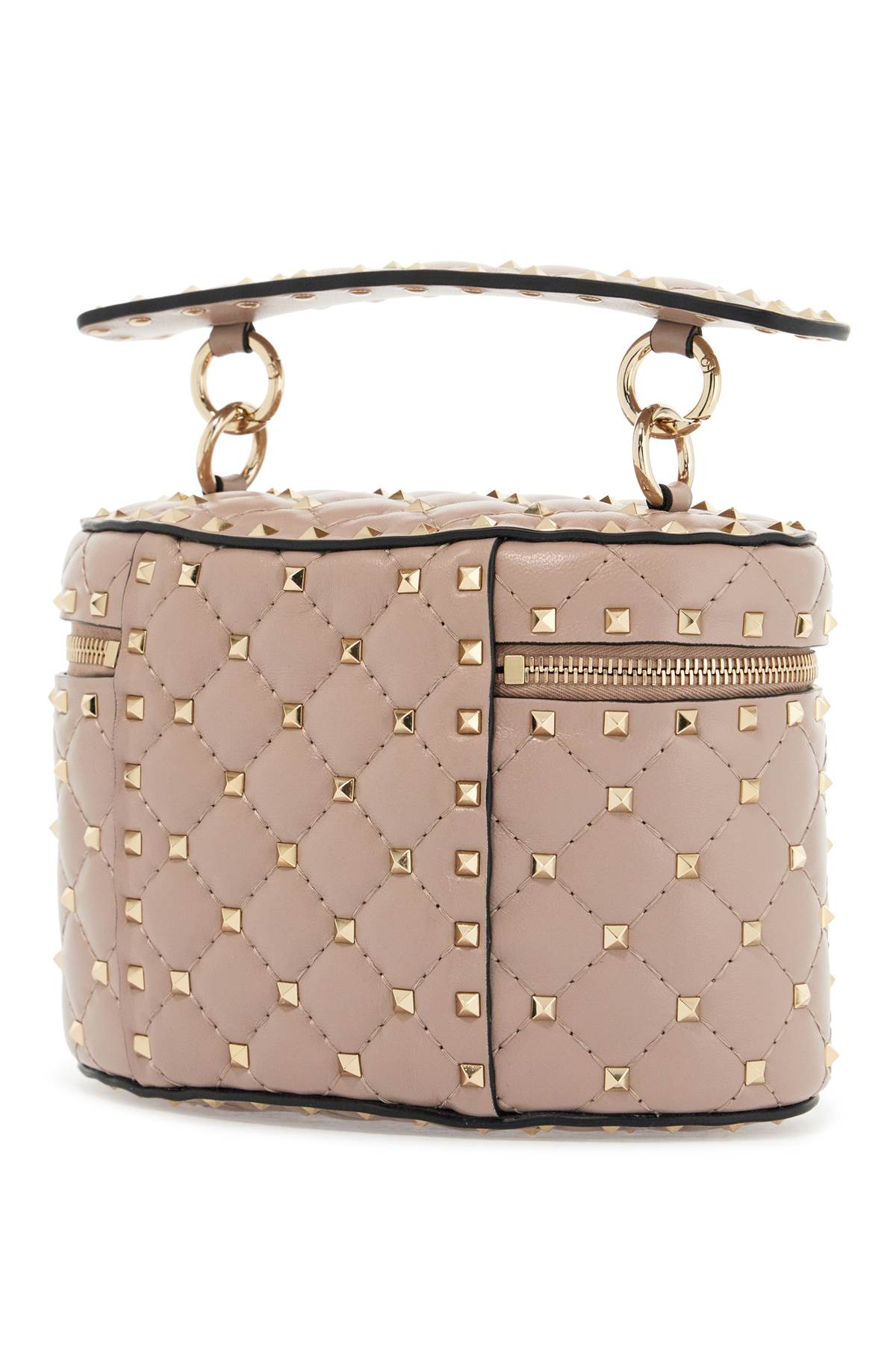 Valentino Garavani cylindrical vanity bag in powder leather with diamond pattern image 1