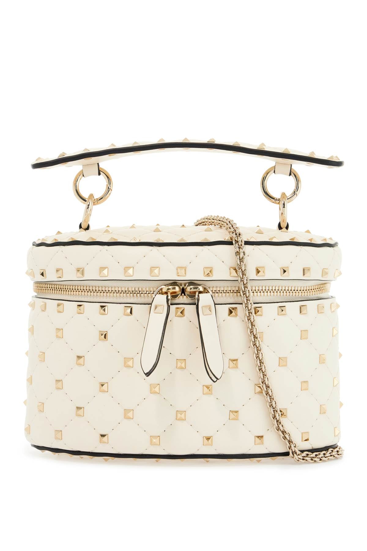 Valentino Garavani light ivory leather cylinder bag with chain image 0