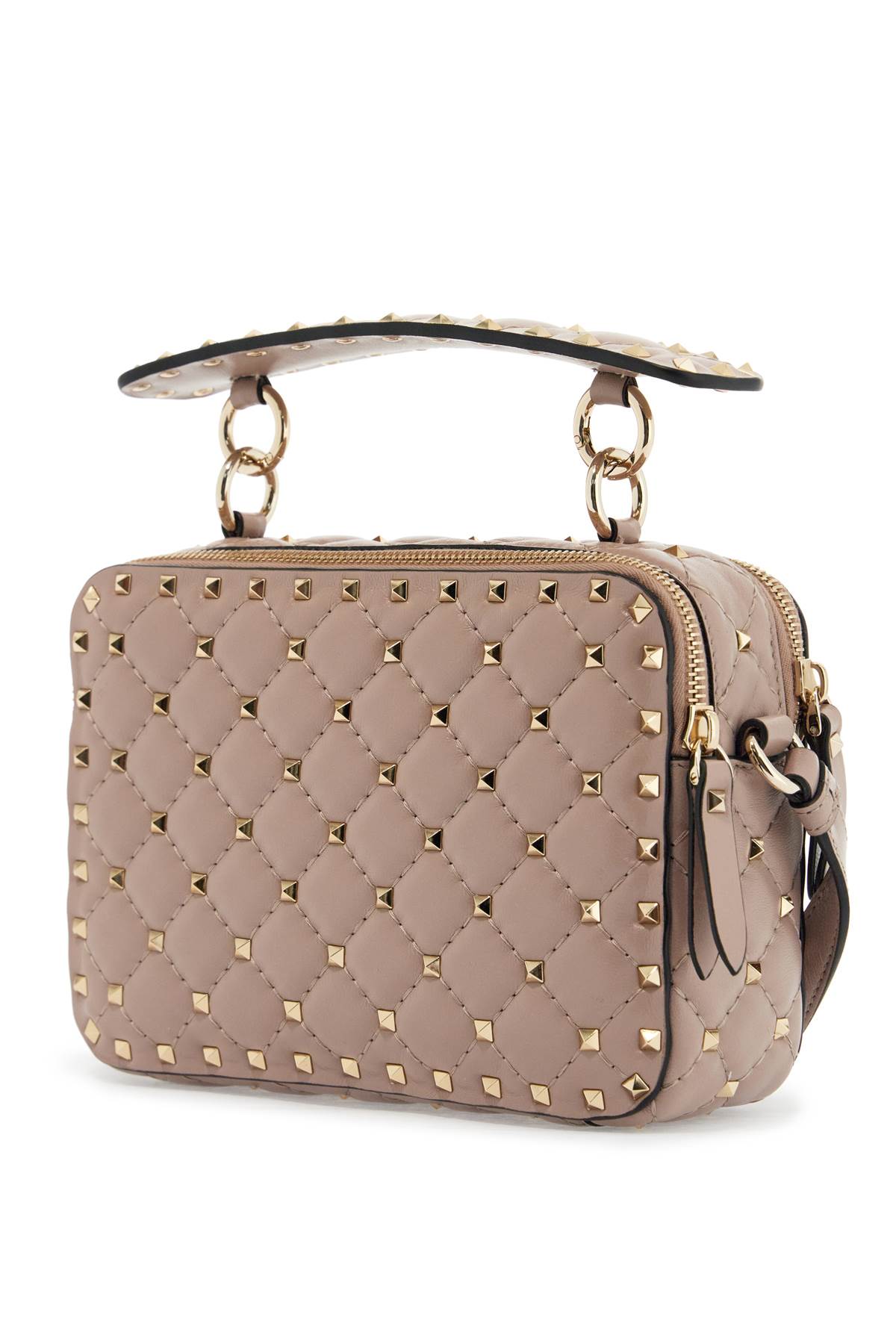 Valentino Garavani quilted poudré shoulder bag with golden studs image 1