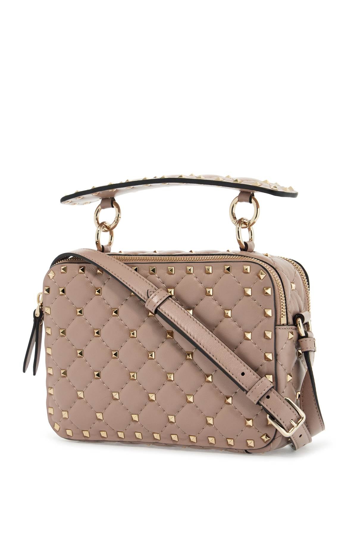 Valentino Garavani quilted poudré shoulder bag with golden studs image 2