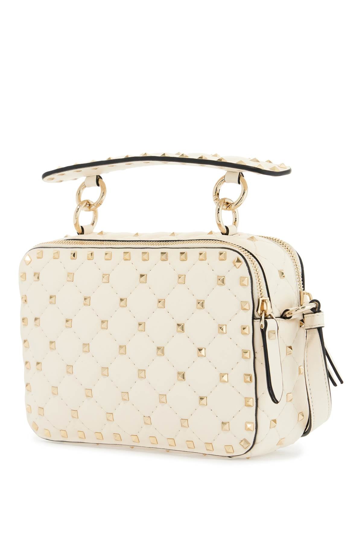 Valentino Garavani ivory quilted leather crossbody bag with studs image 1