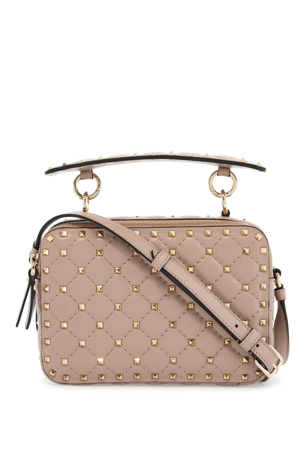 Valentino Garavani quilted poudré shoulder bag with golden studs image 0