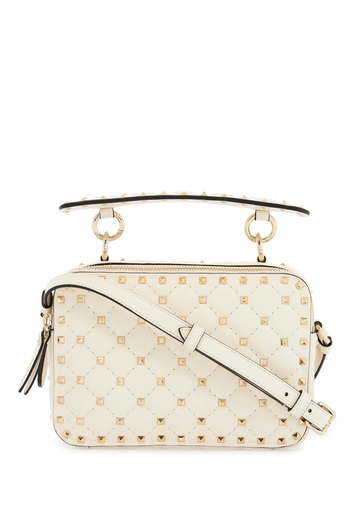 Valentino Garavani ivory quilted leather crossbody bag with studs image 0