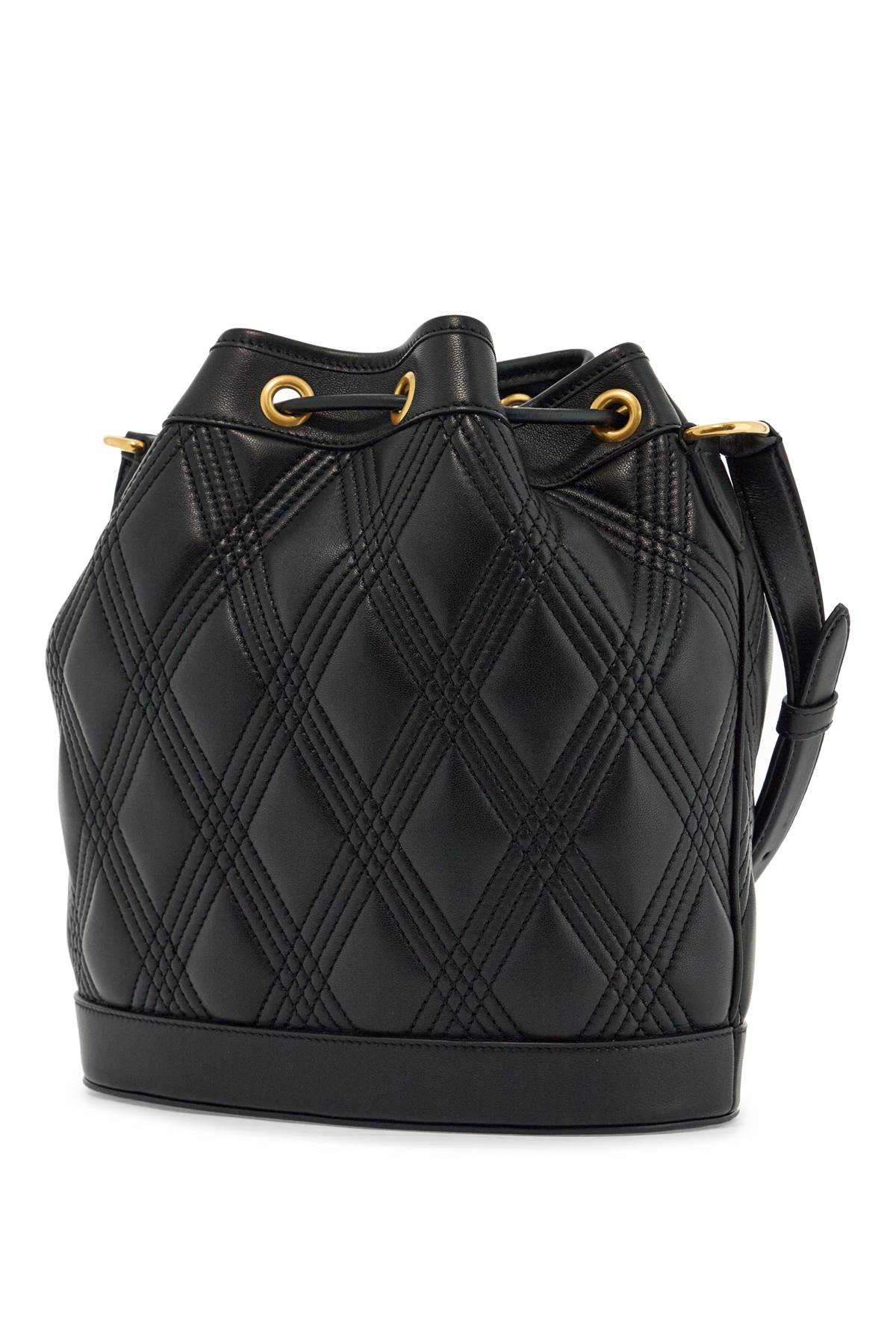 Valentino Garavani quilted black leather drawstring bag image 1