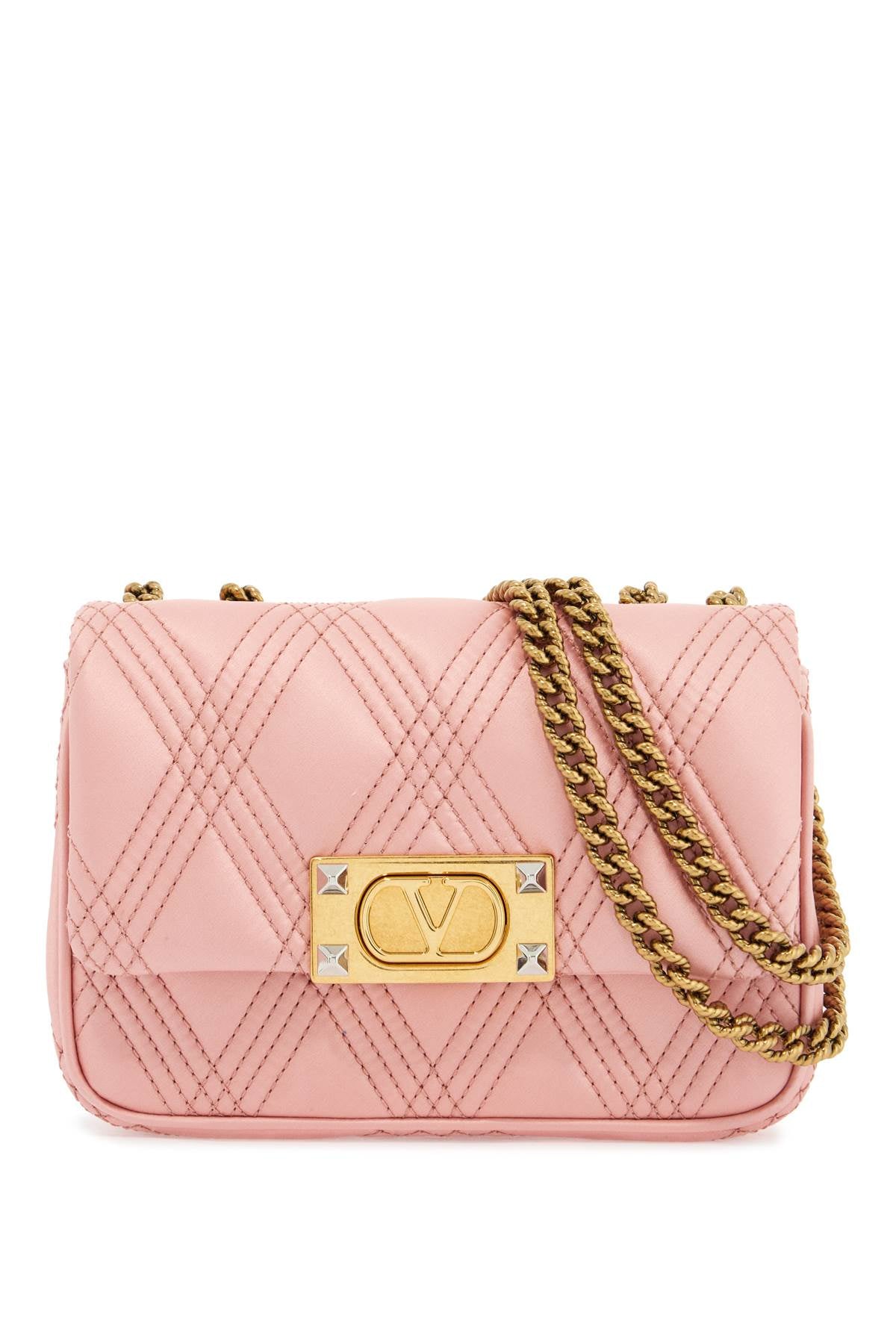 Valentino Garavani borsa a spalla small rock-chic rosa geranio in pelle image 0