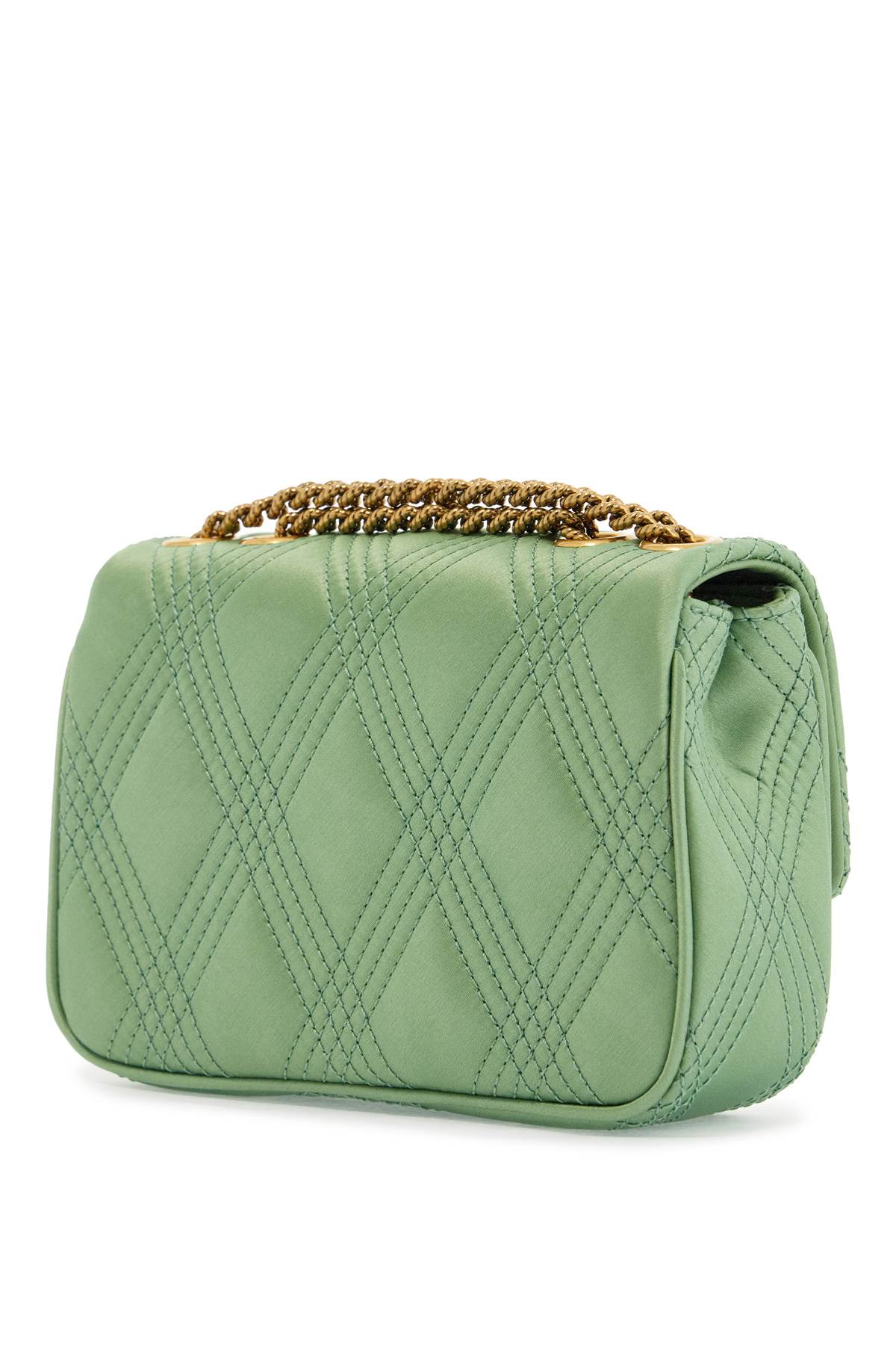 Valentino Garavani small quilted green silk shoulder bag with chain image 1