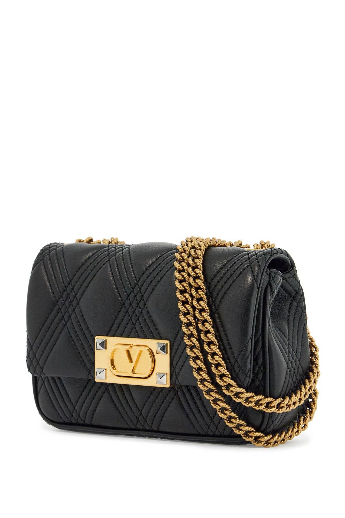 Valentino Garavani small black quilted shoulder bag with gold chain image 2