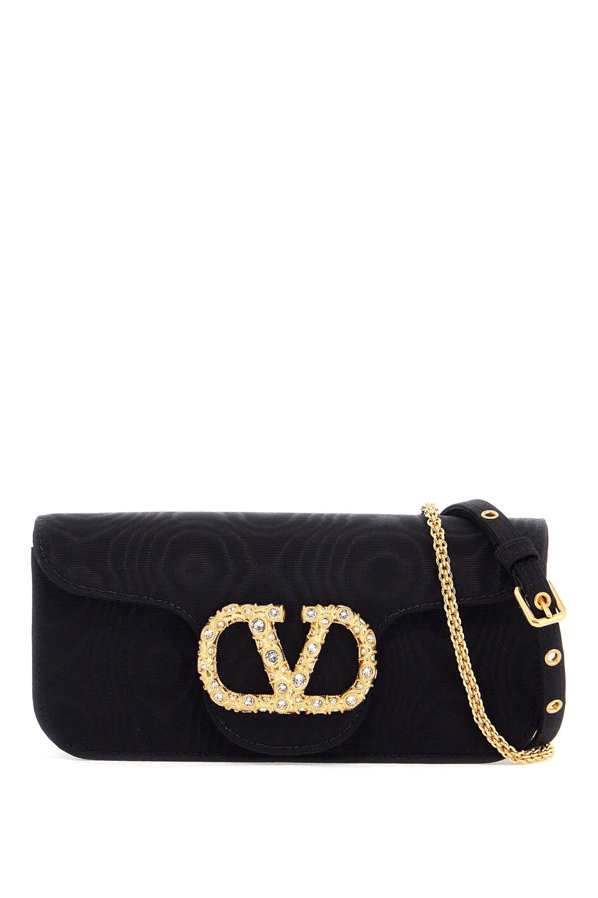 Valentino Garavani Locò Moiré Fabric Clutch with VLogo Signature image 0