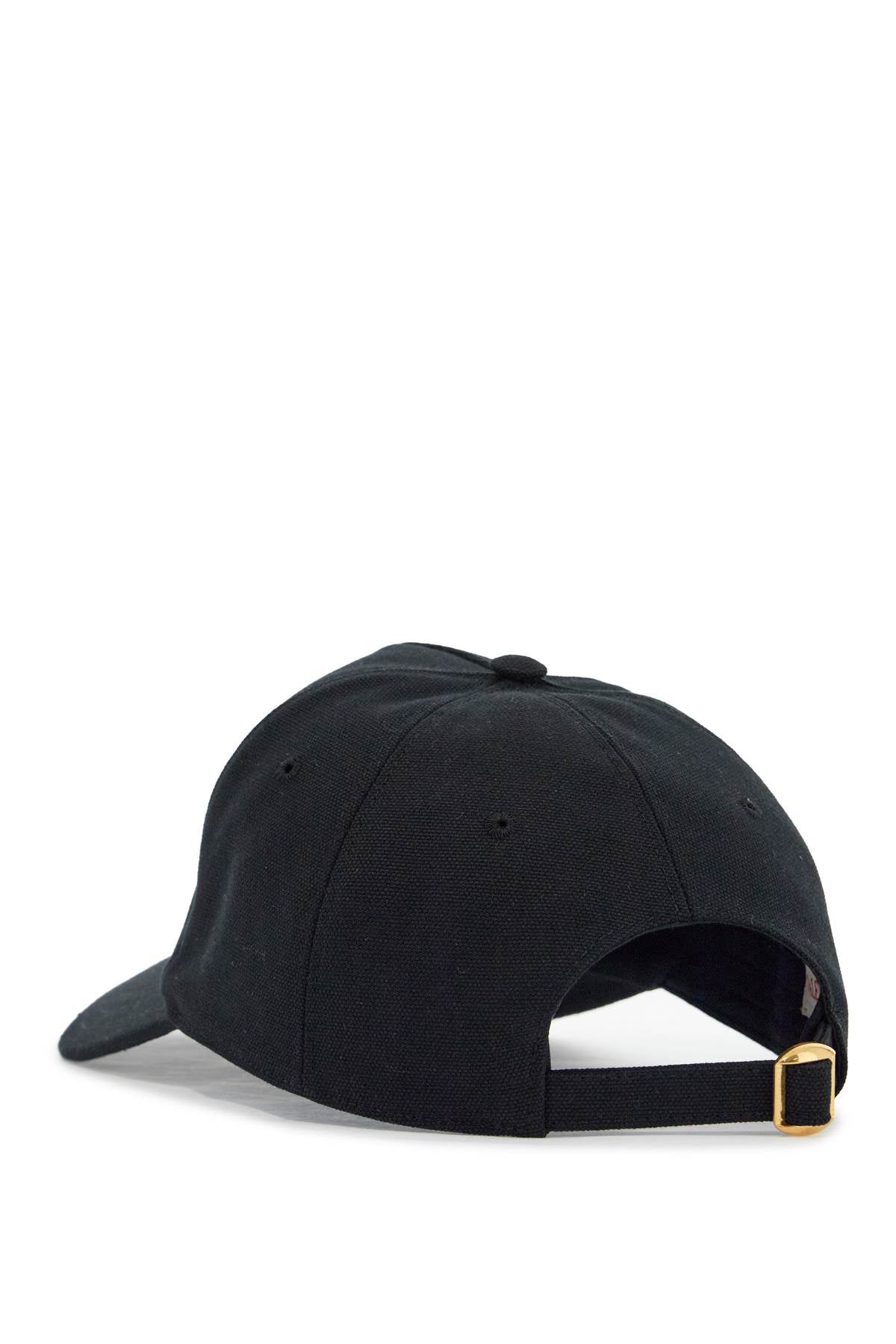 Valentino Garavani black baseball cap with butter logo in adjustable cotton image 1