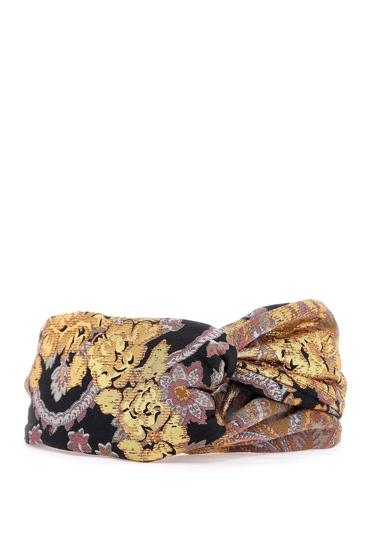 Valentino Garavani black gold orange floral hairband image 0