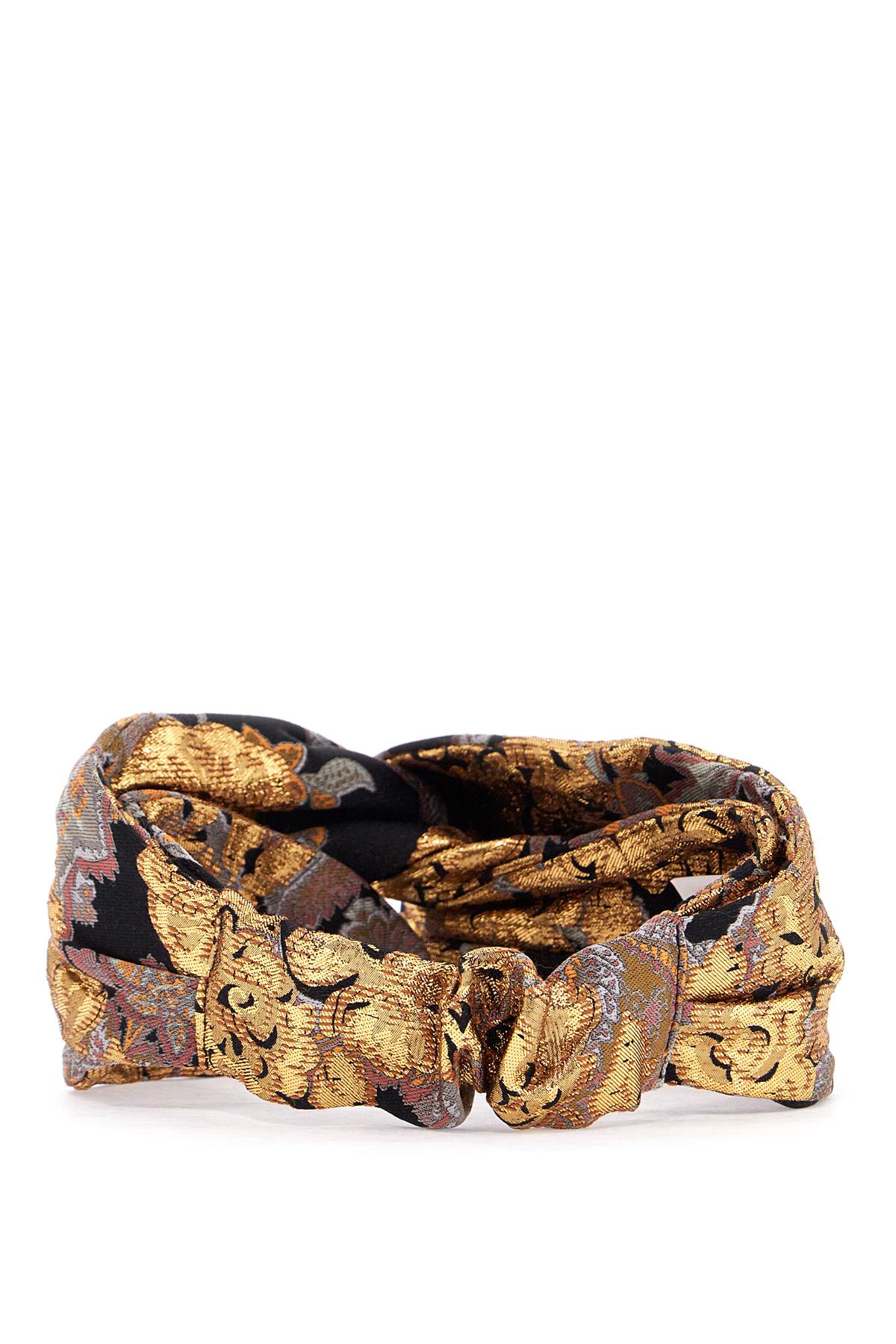 Valentino Garavani black gold orange floral hairband image 1