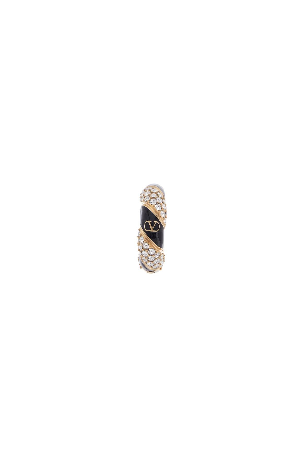 Valentino Garavani Pas Plus Single Enamel and Crystal Earring image 0