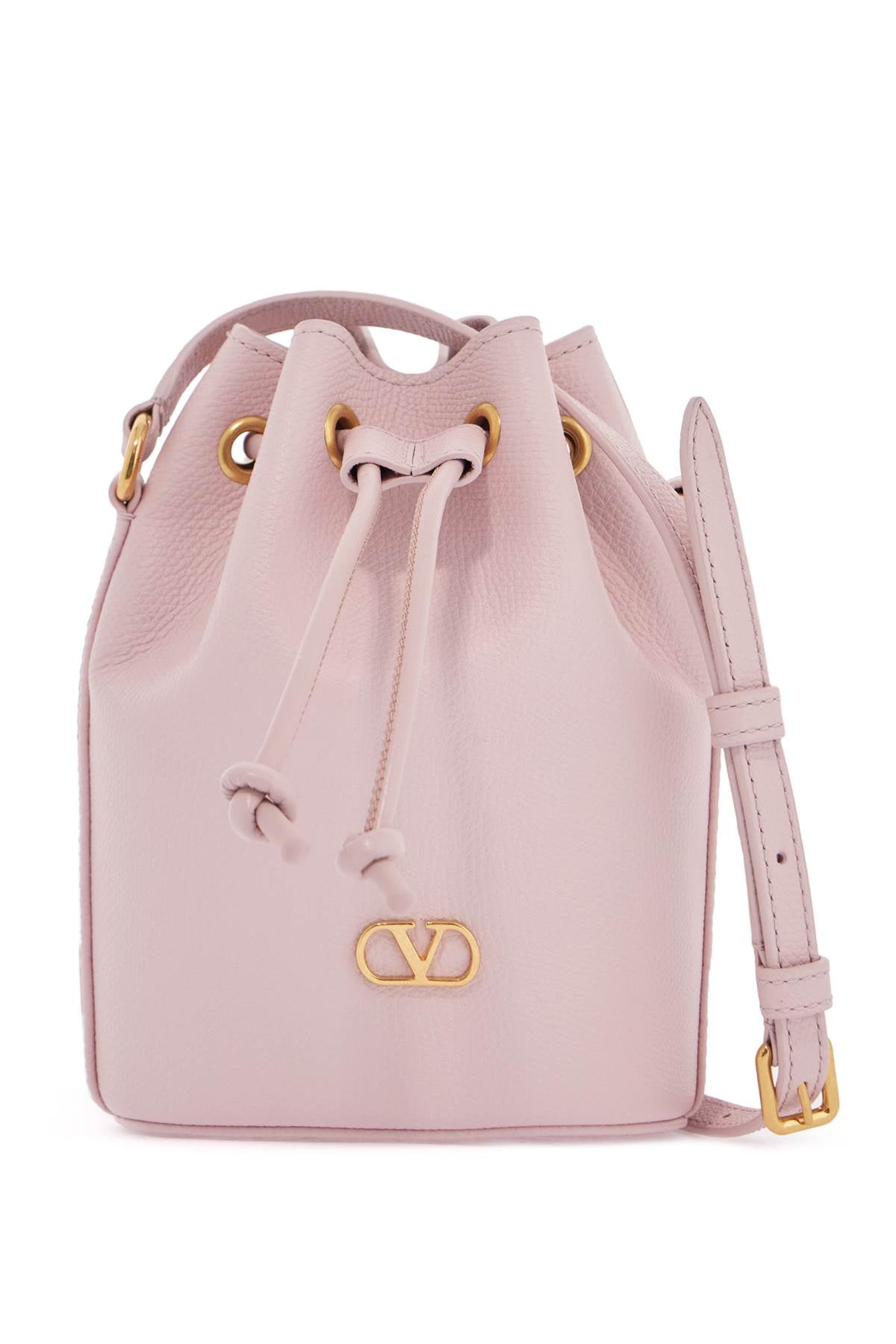 Valentino Garavani borsa a sacchetto mini in pelle rosa quarzo con tracolla regolabile image 0