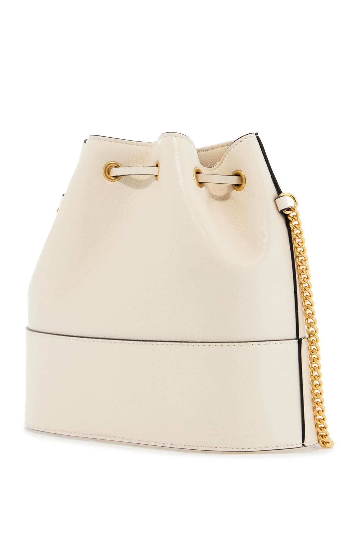 Valentino Garavani mini bucket bag in ivory leather with chain image 1