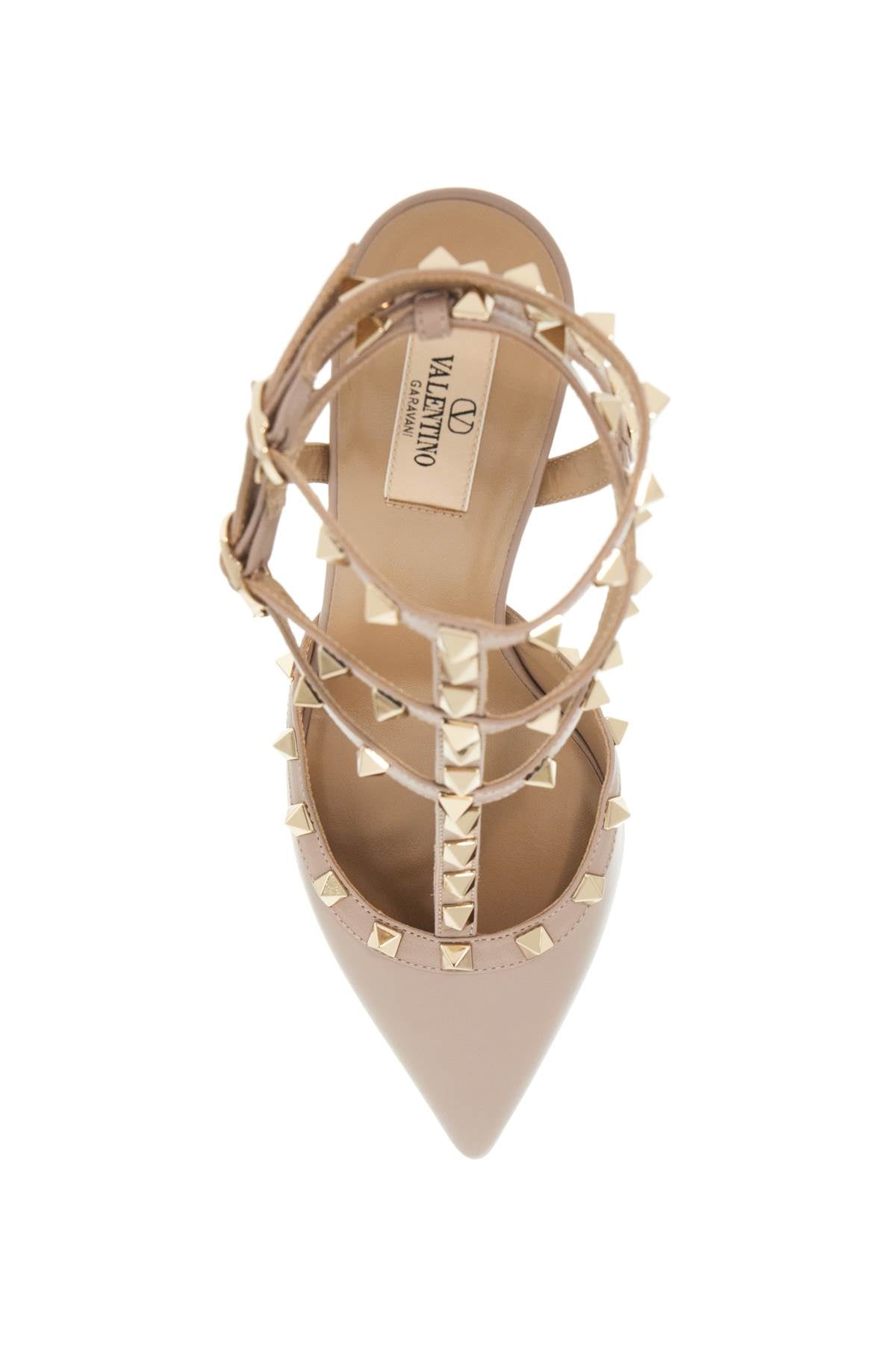 Valentino Garavani Rockstud Slingback Pumps: Platinum-Tone Studs, Leather Slingbacks image 1