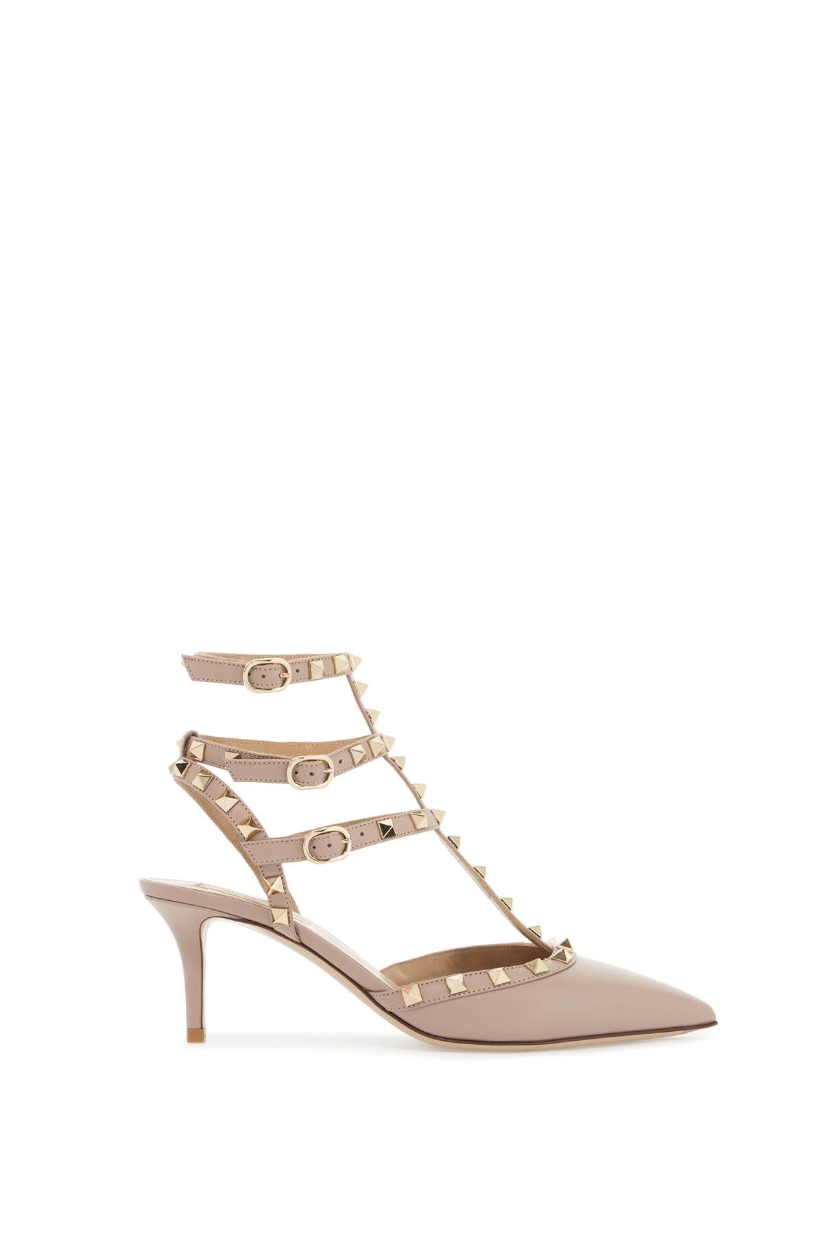 Valentino Garavani Rockstud Slingback Pumps: Platinum-Tone Studs, Leather Slingbacks image 0