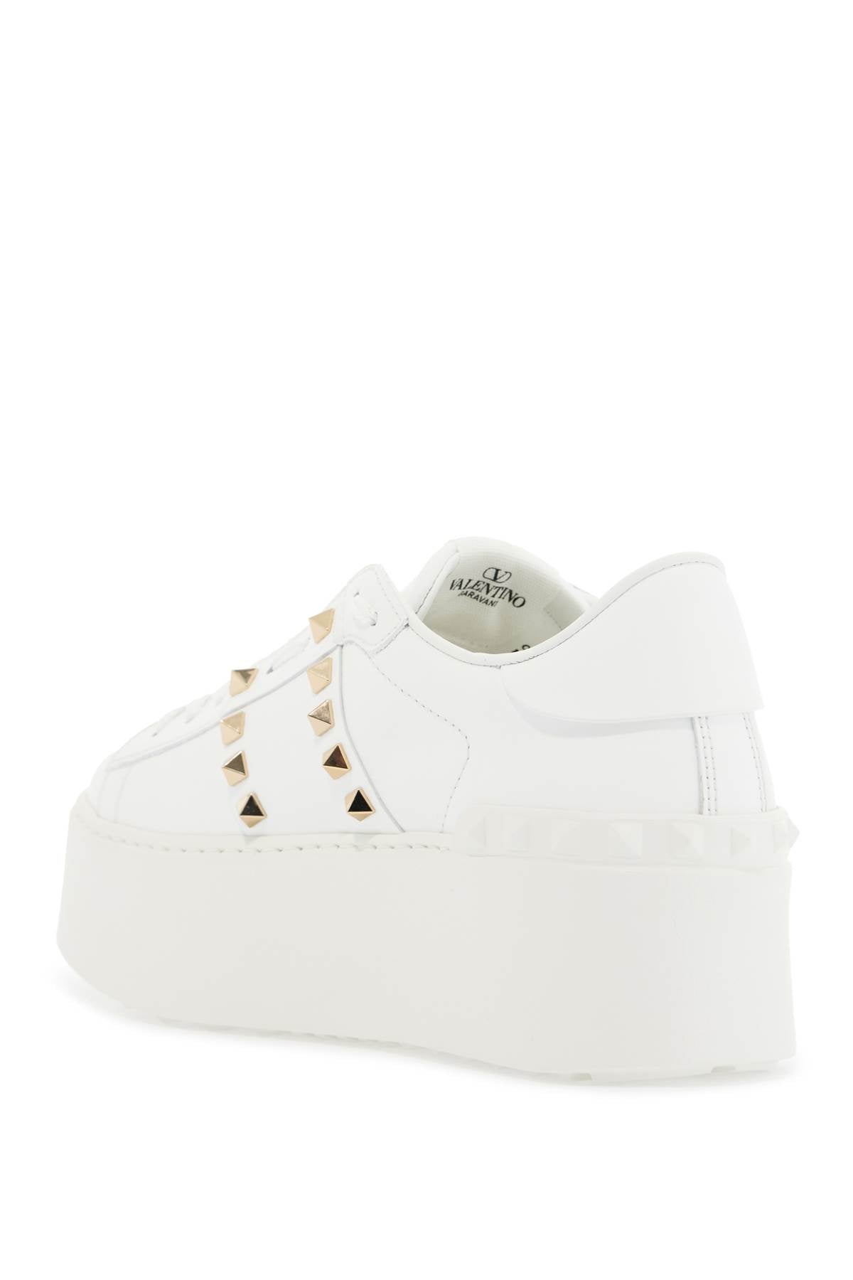 Valentino Garavani white rockstud elegant sneakers with golden studs image 2