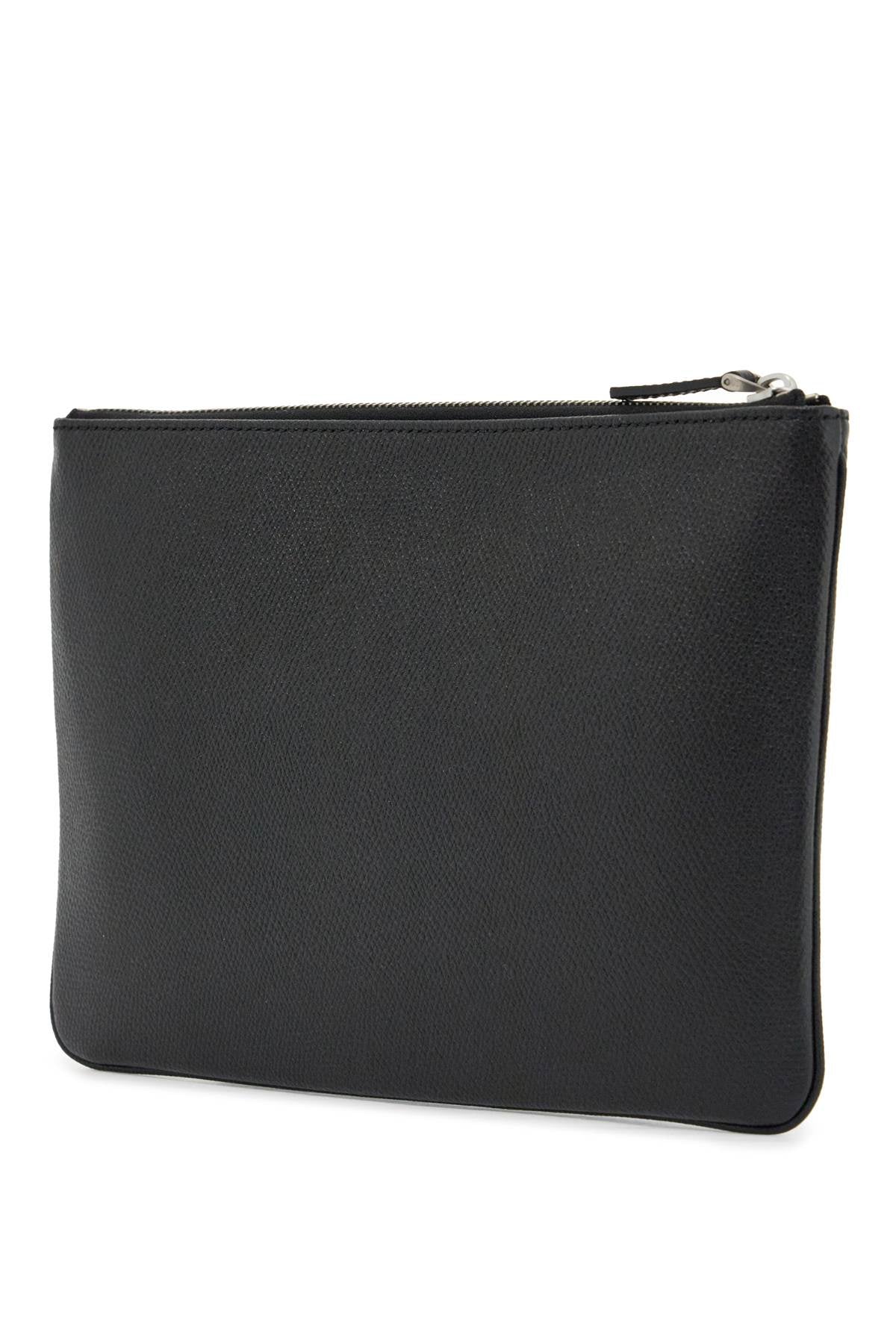 Valentino Garavani black leather minimalist pouch with zip image 1