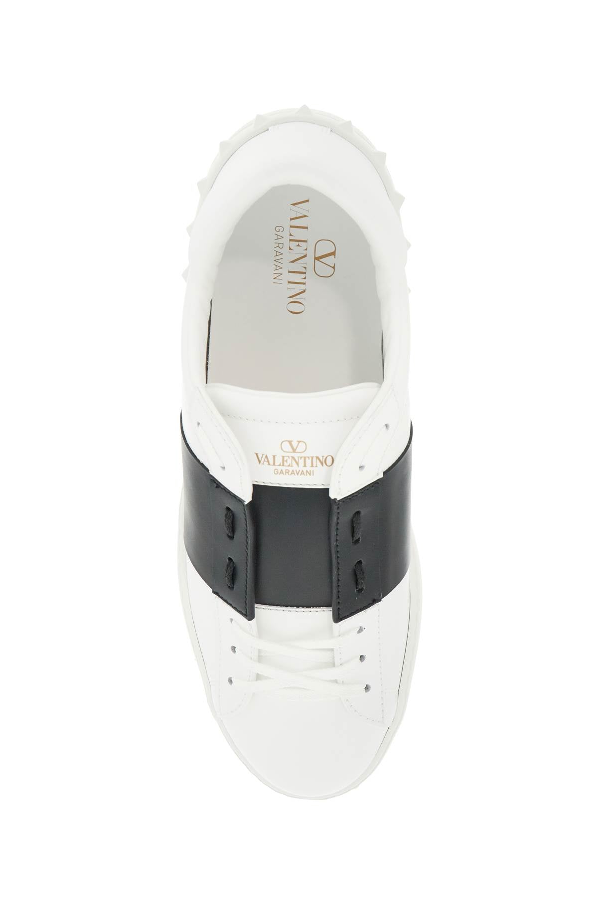 Valentino Garavani Open Sneakers: Smooth Leather, Gold-Tone Logo image 1