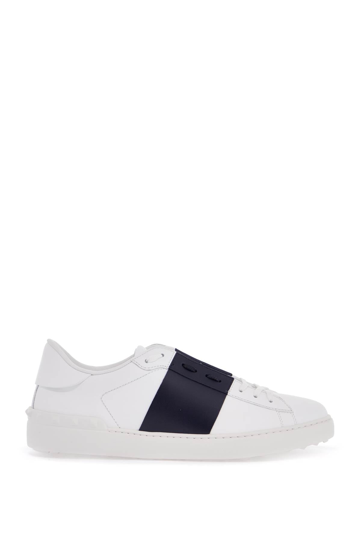 Valentino Garavani Open Toe Leather Sneakers with Gold Logo image 0