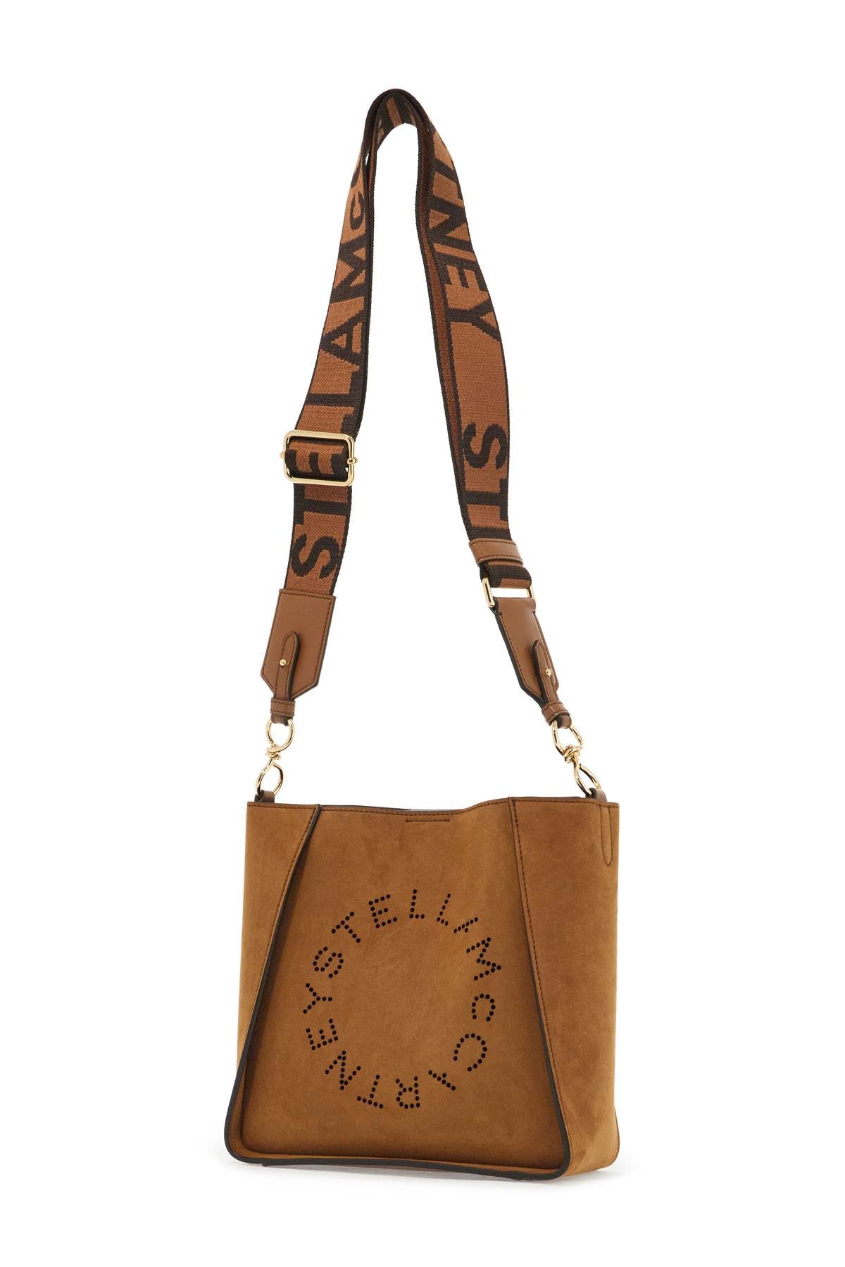 Stella McCartney Vegan Suede Shoulder Bag with Logo Branding image 2