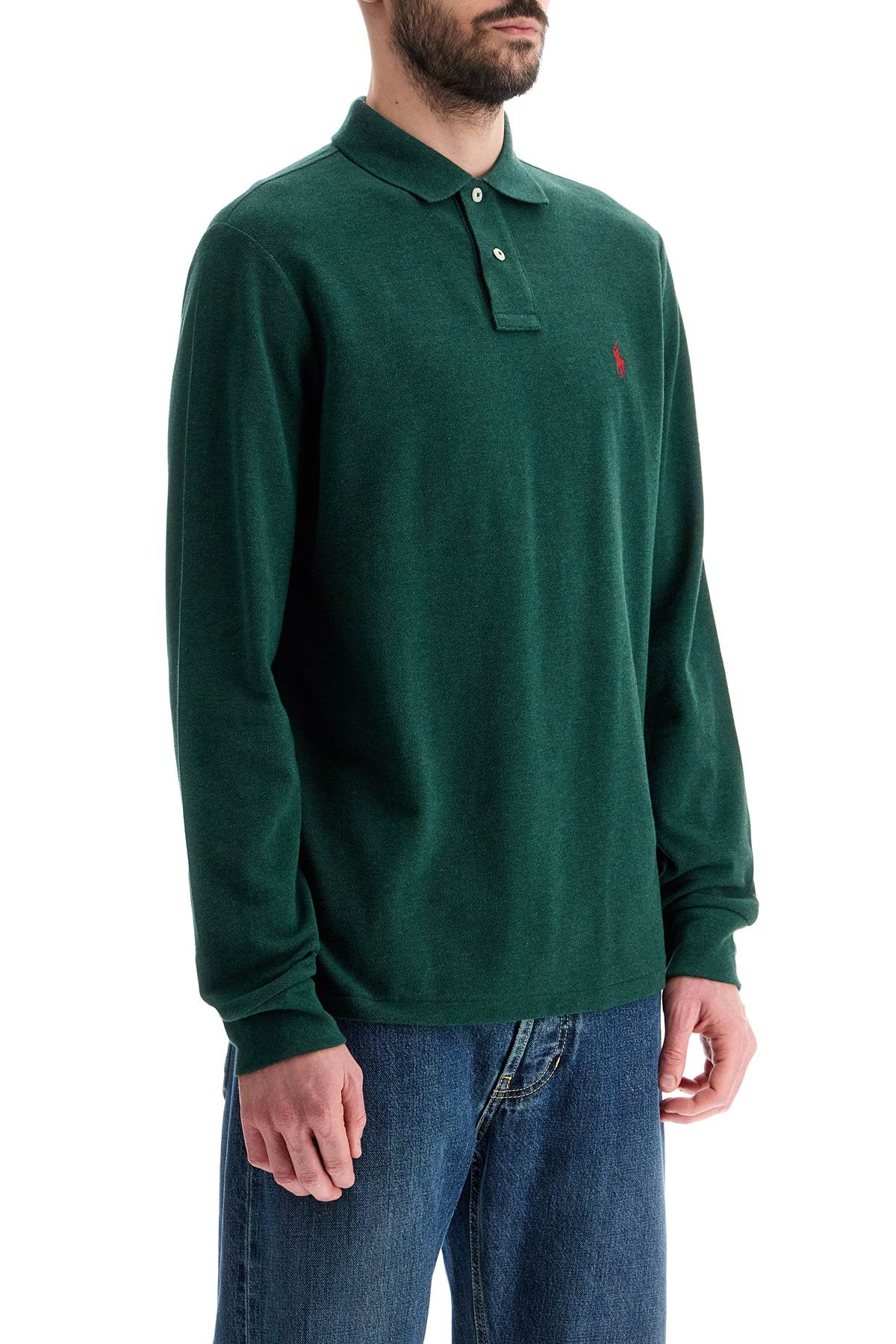 Polo Ralph Lauren Slim Fit Long Sleeve Polo Shirt with Pony Logo image 1