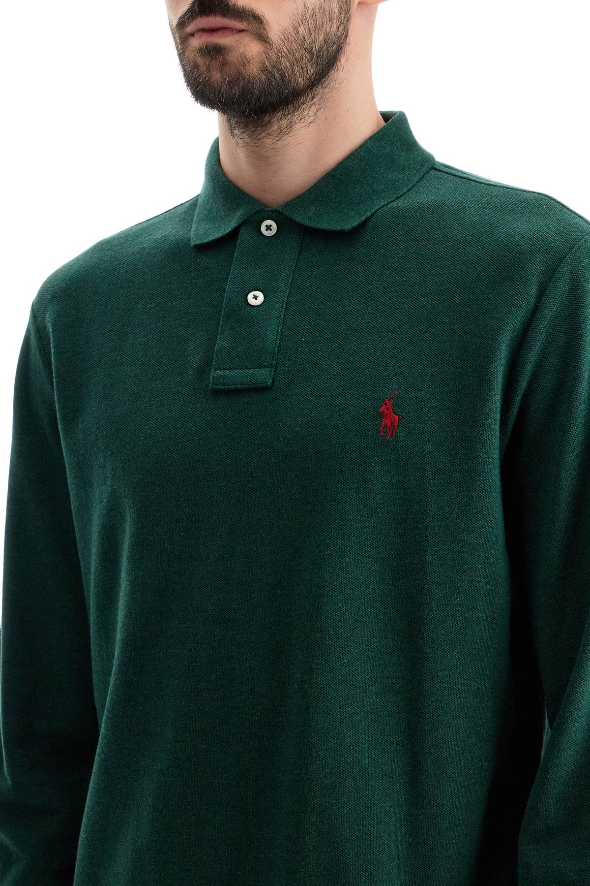 Polo Ralph Lauren Slim Fit Long Sleeve Polo Shirt with Pony Logo image 3