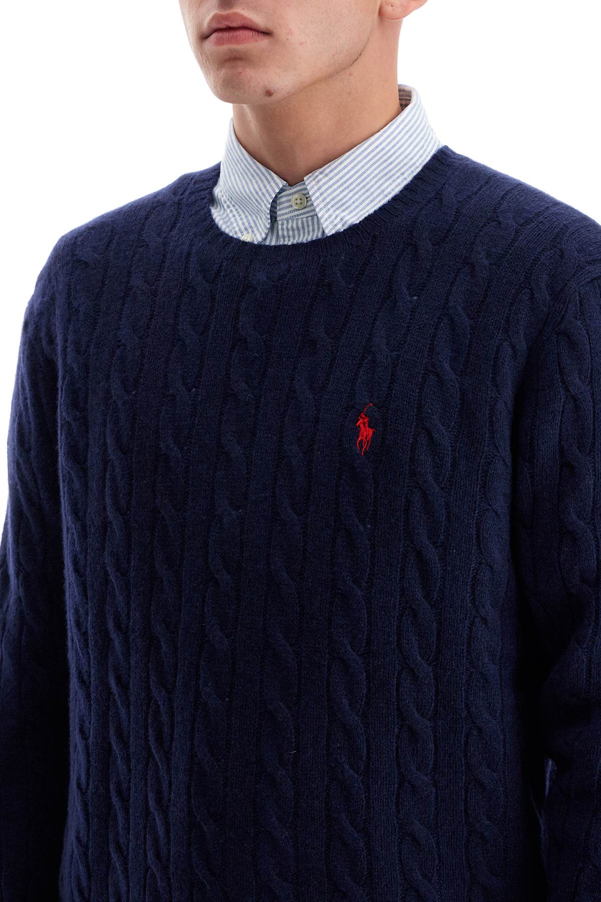 Polo Ralph Lauren Men's Cable Knit Pullover with Pony Embroidery image 3