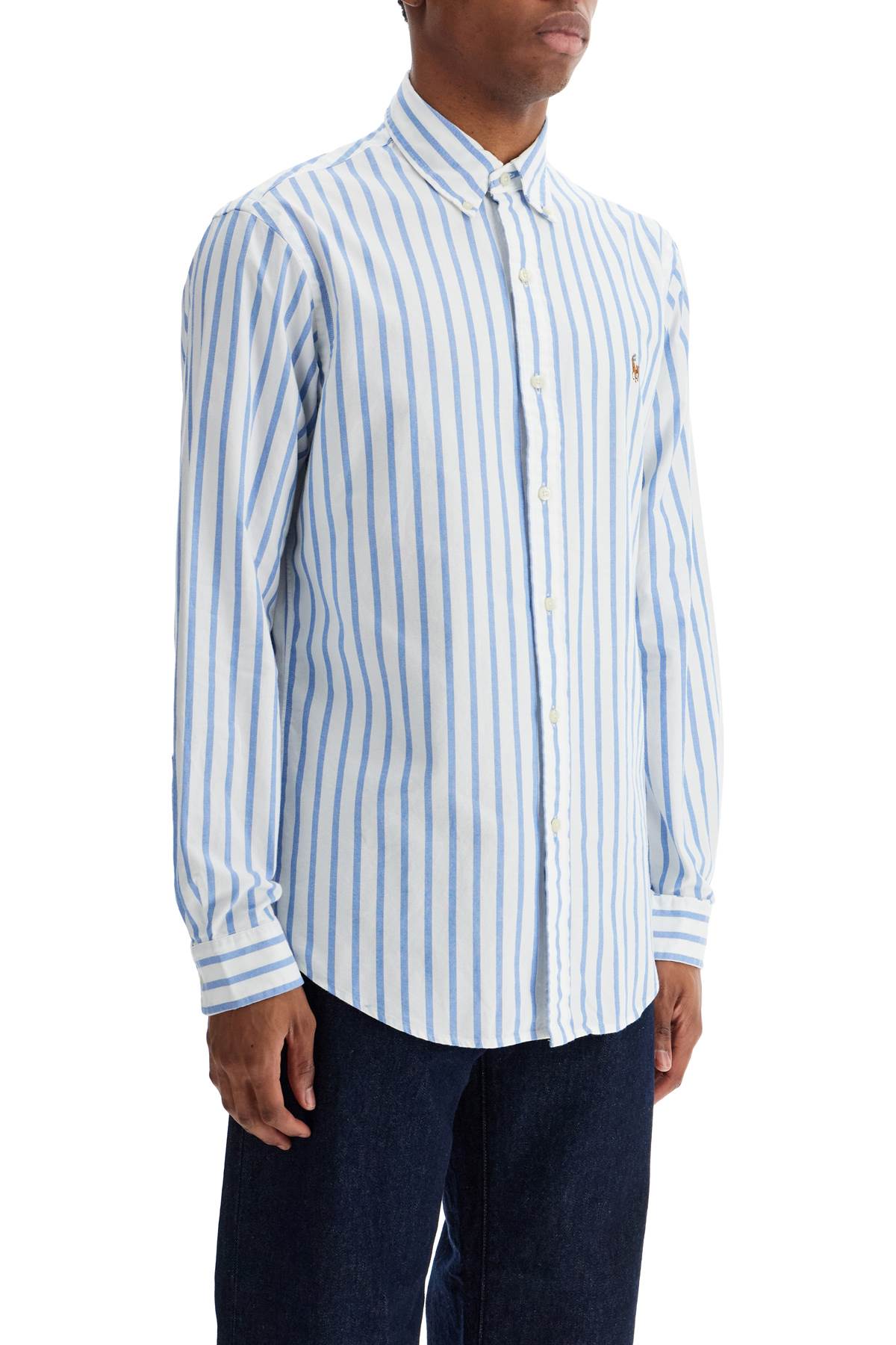 Polo Ralph Lauren custom fit shirt in striped oxford image 1