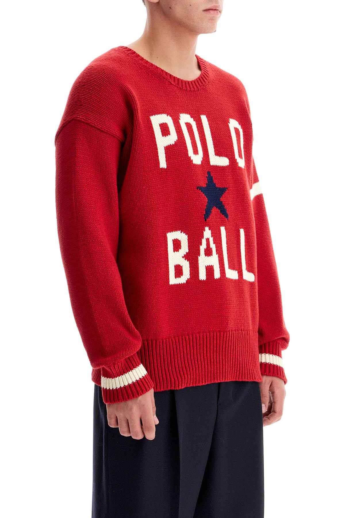 Polo Ralph Lauren 'POLO BALL' Intarsia Cotton Crewneck Sweater image 1